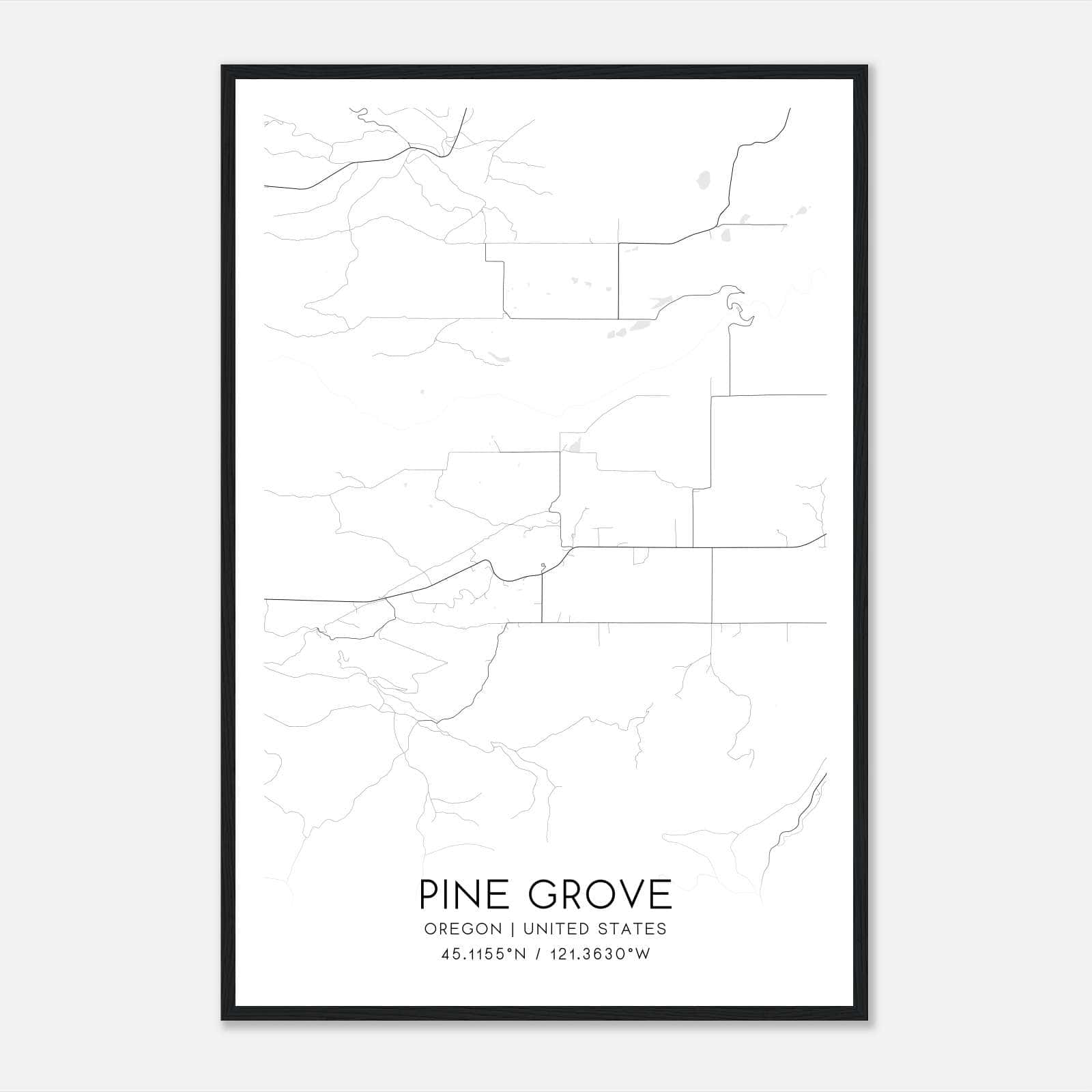 Pine Grove Oregon Map Poster, Modern Home Decor Wall Art Print Pine Grove Oregon Map Poster, Modern Home Decor Wall Art Print