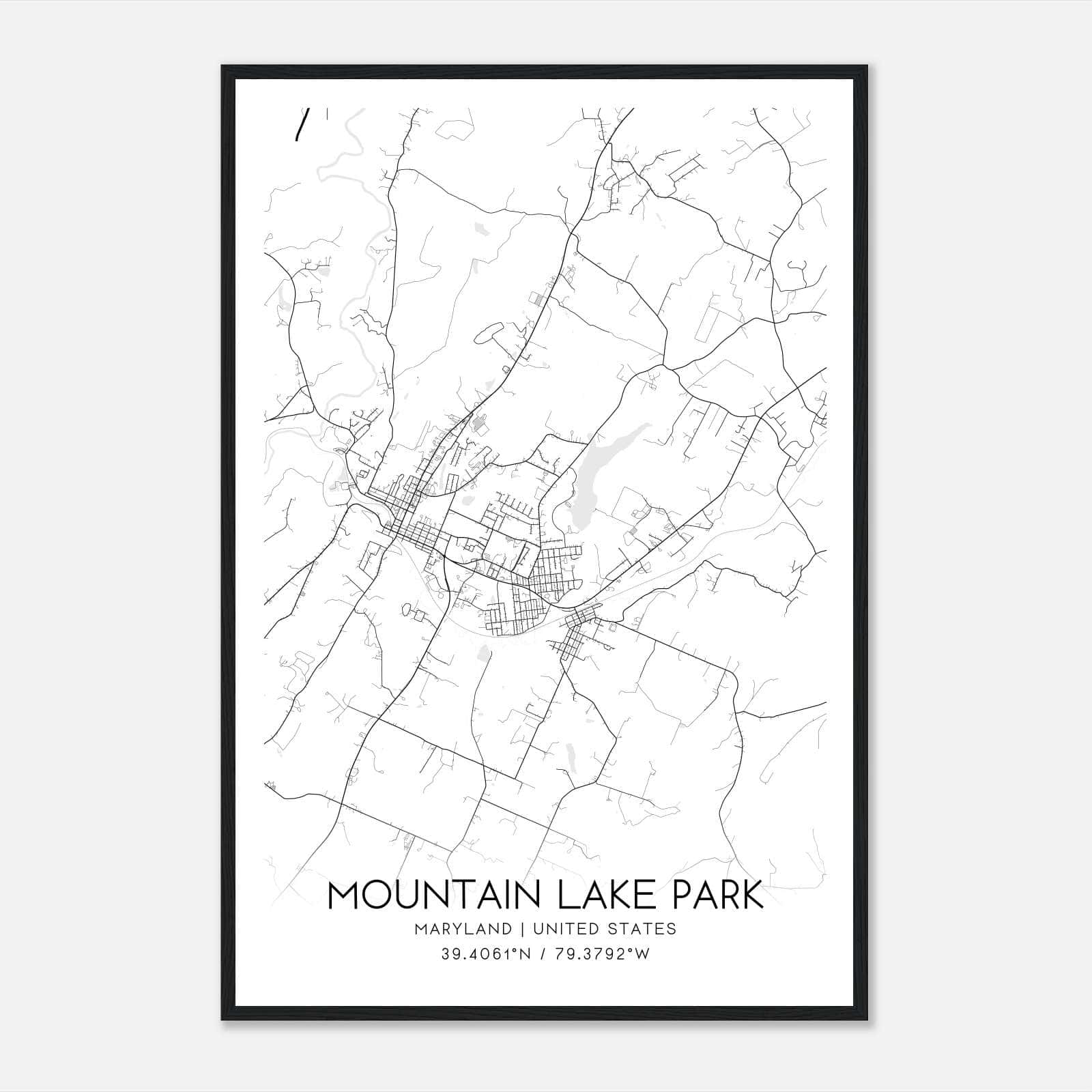 Mountain Lake Park Maryland Map Poster, Modern Home Decor Wall Art Print Mountain Lake Park Maryland Map Poster, Modern Home Decor Wall Art Print