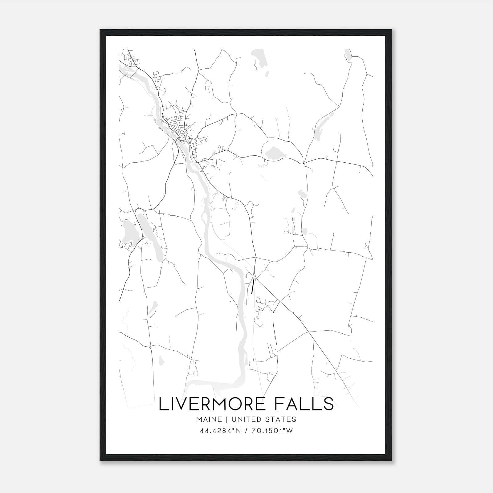 Livermore Falls Maine Map Poster, Modern Home Decor Wall Art Print Livermore Falls Maine Map Poster, Modern Home Decor Wall Art Print