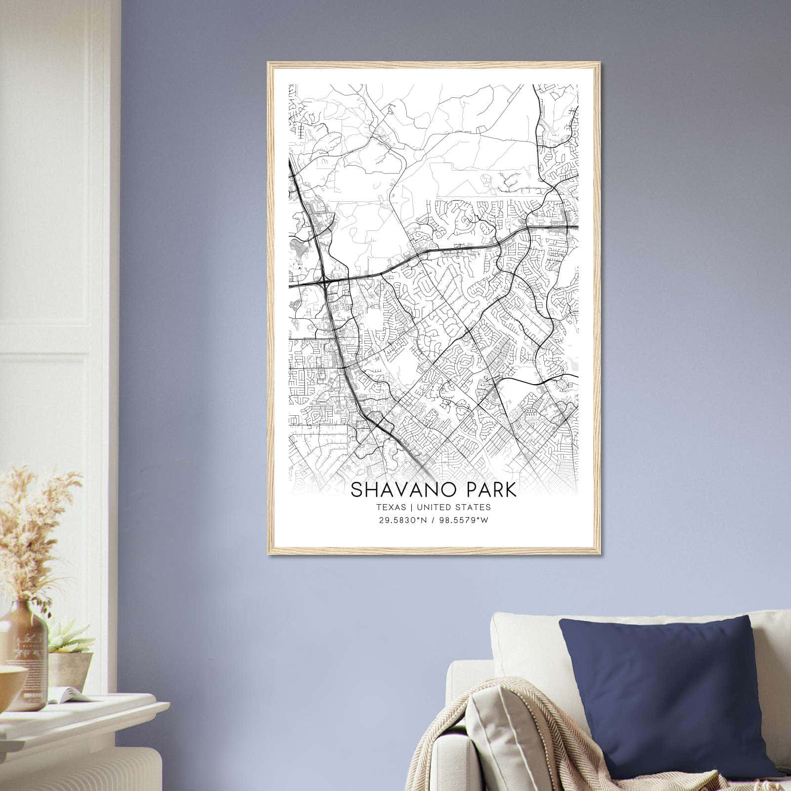 Deerfield Kansas Map Poster, Modern Home Decor Wall Art Print (Copy)