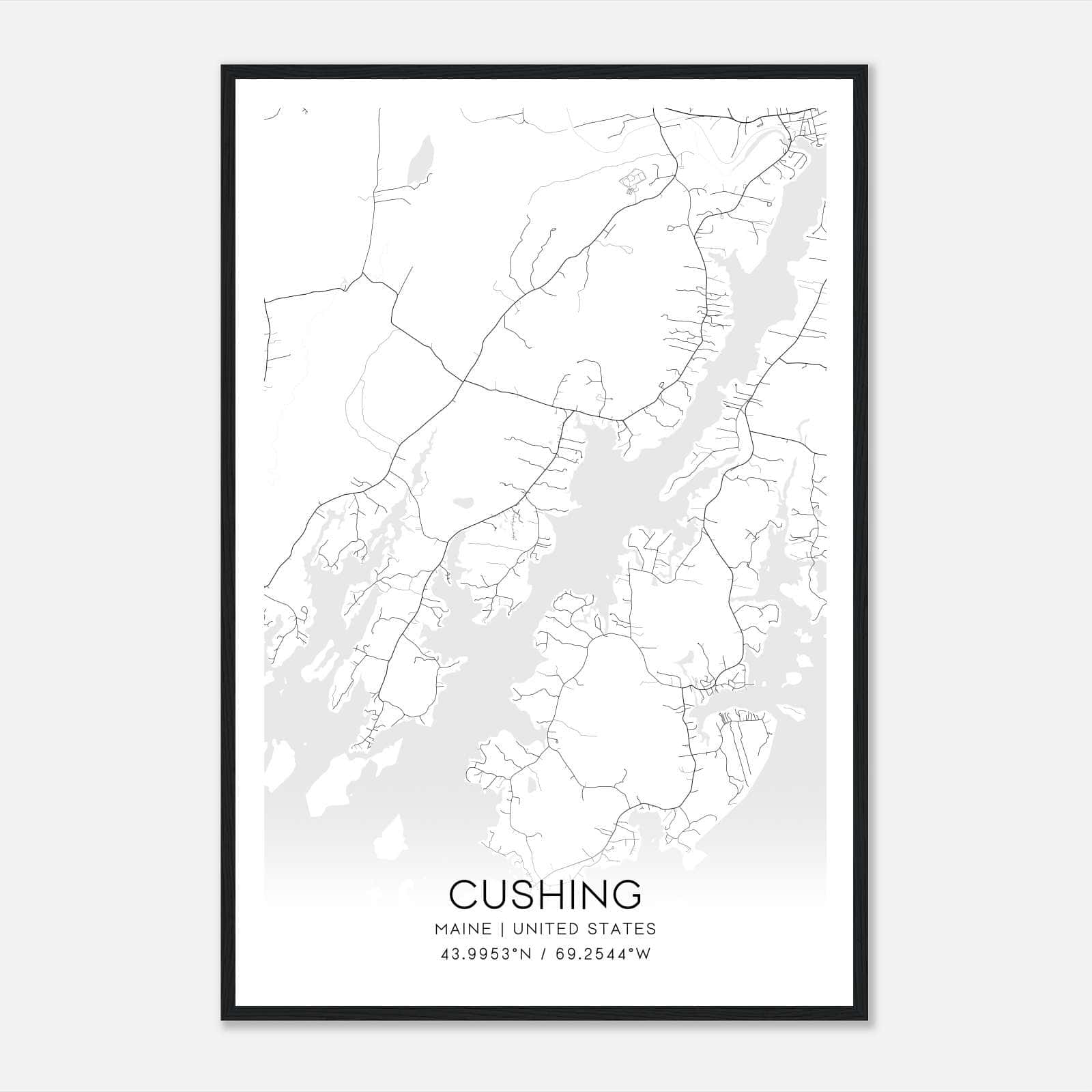 Cushing Maine Map Poster, Modern Home Decor Wall Art Print Cushing Maine Map Poster, Modern Home Decor Wall Art Print