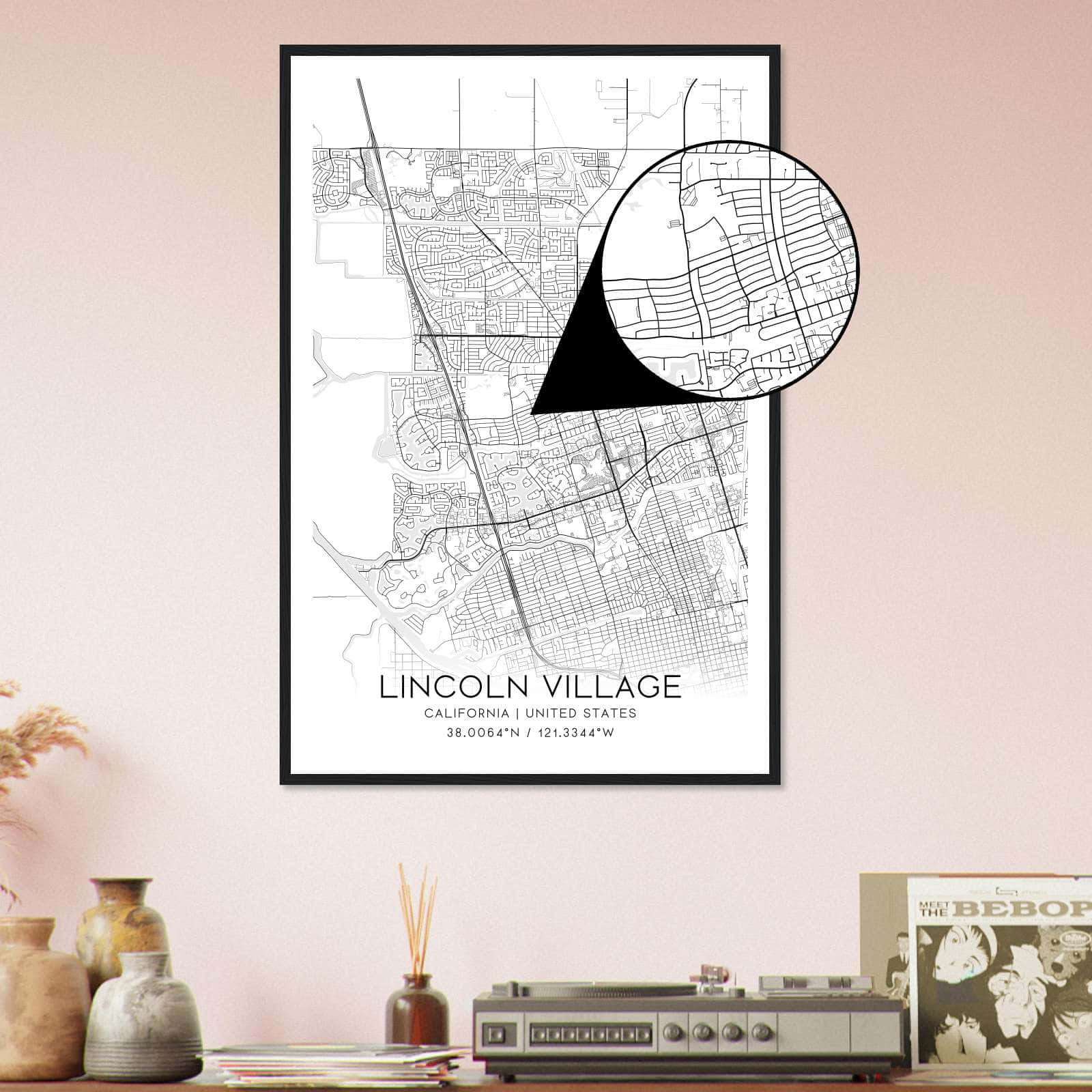 Deerfield Kansas Map Poster, Modern Home Decor Wall Art Print (Copy)