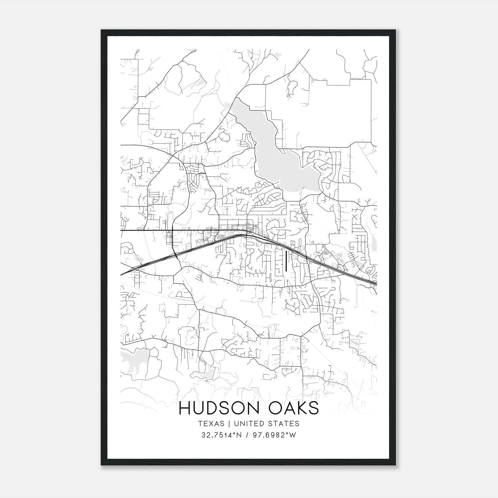 Hudson Oaks Texas Map Poster, Modern Home Decor Wall Art Print Hudson Oaks Texas Map Poster, Modern Home Decor Wall Art Print
