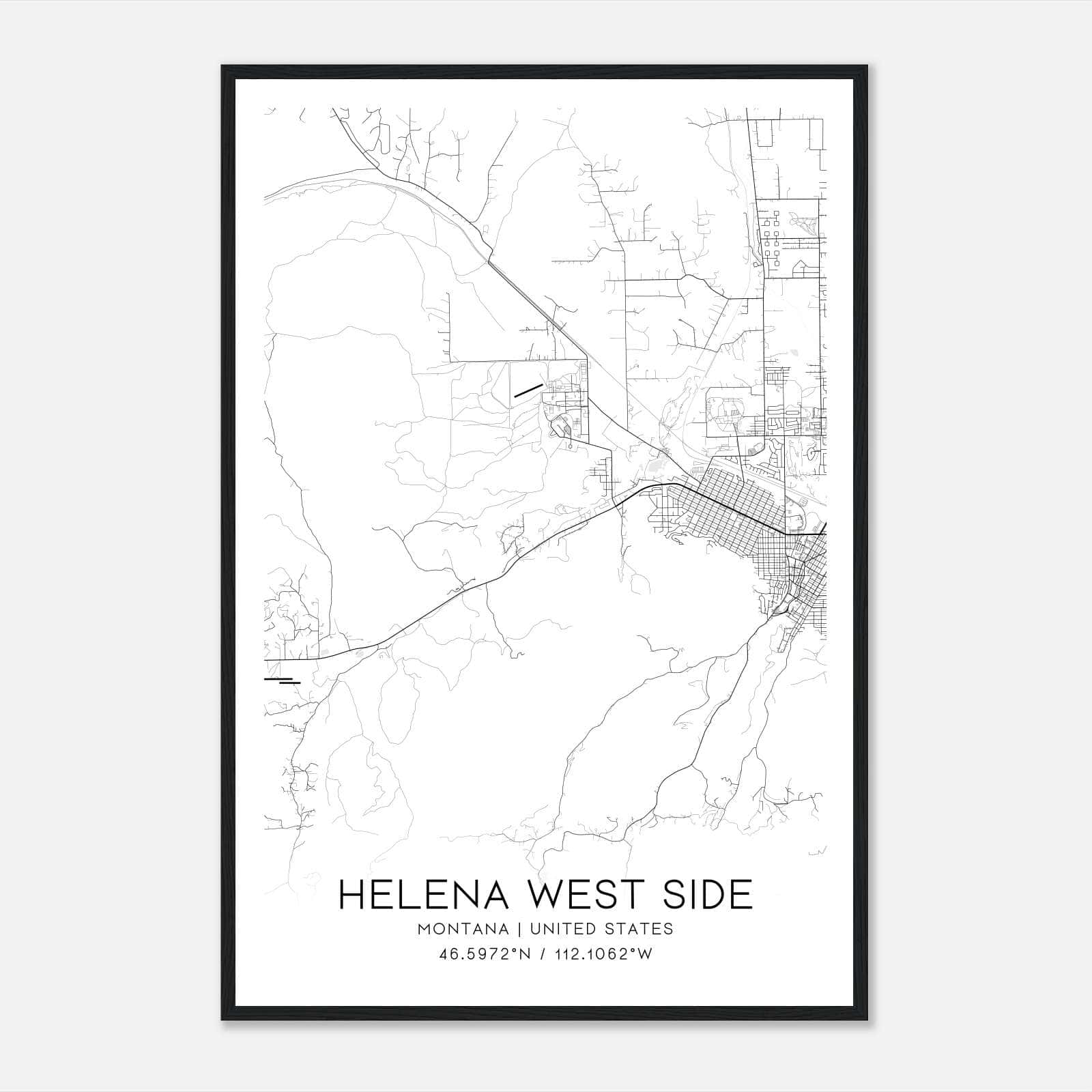 Helena West Side Montana Map Poster, Modern Home Decor Wall Art Print Helena West Side Montana Map Poster, Modern Home Decor Wall Art Print