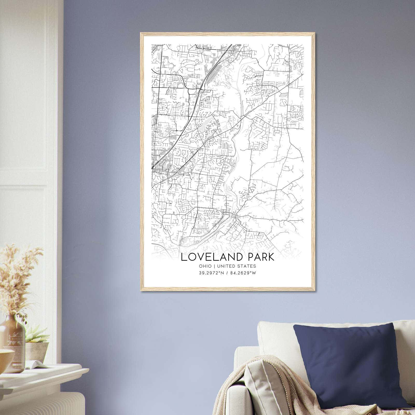 Deerfield Kansas Map Poster, Modern Home Decor Wall Art Print (Copy)