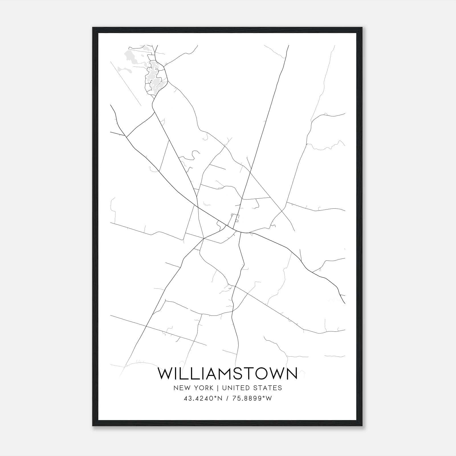 Williamstown New York Map Poster, Modern Home Decor Wall Art Print Williamstown New York Map Poster, Modern Home Decor Wall Art Print