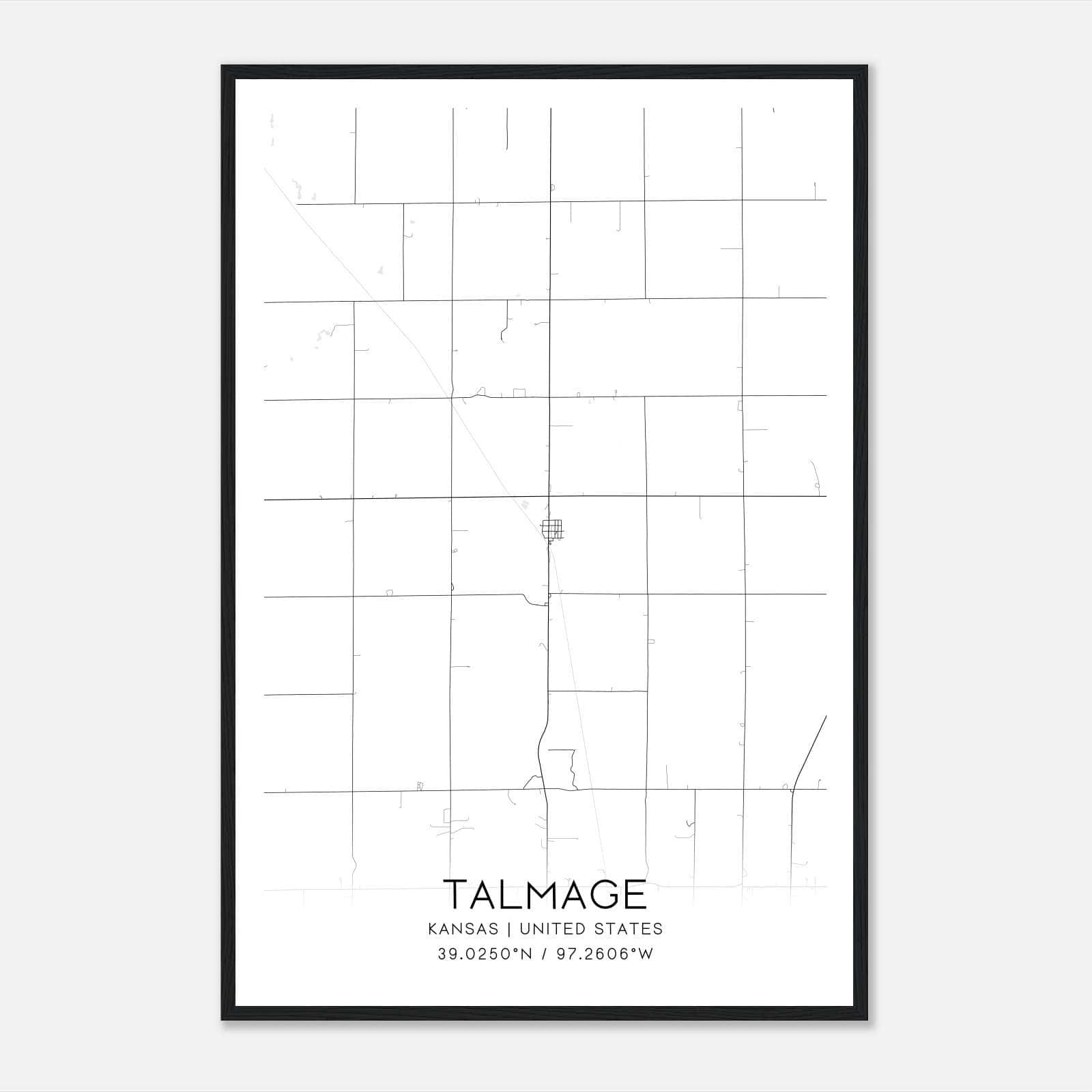 Talmage Kansas Map Poster, Modern Home Decor Wall Art Print Talmage Kansas Map Poster, Modern Home Decor Wall Art Print