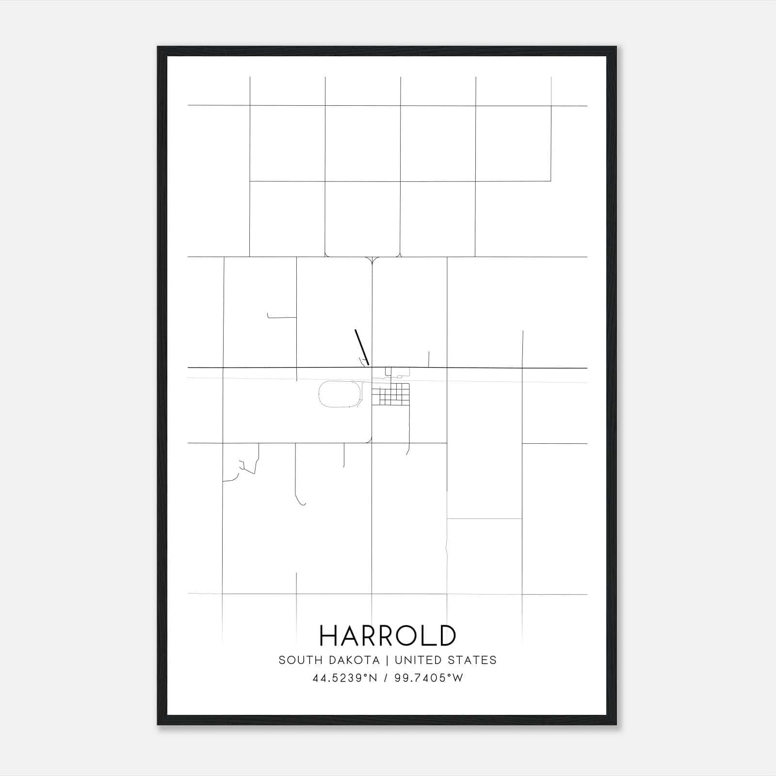 Harrold South Dakota Map Poster, Modern Home Decor Wall Art Print Harrold South Dakota Map Poster, Modern Home Decor Wall Art Print