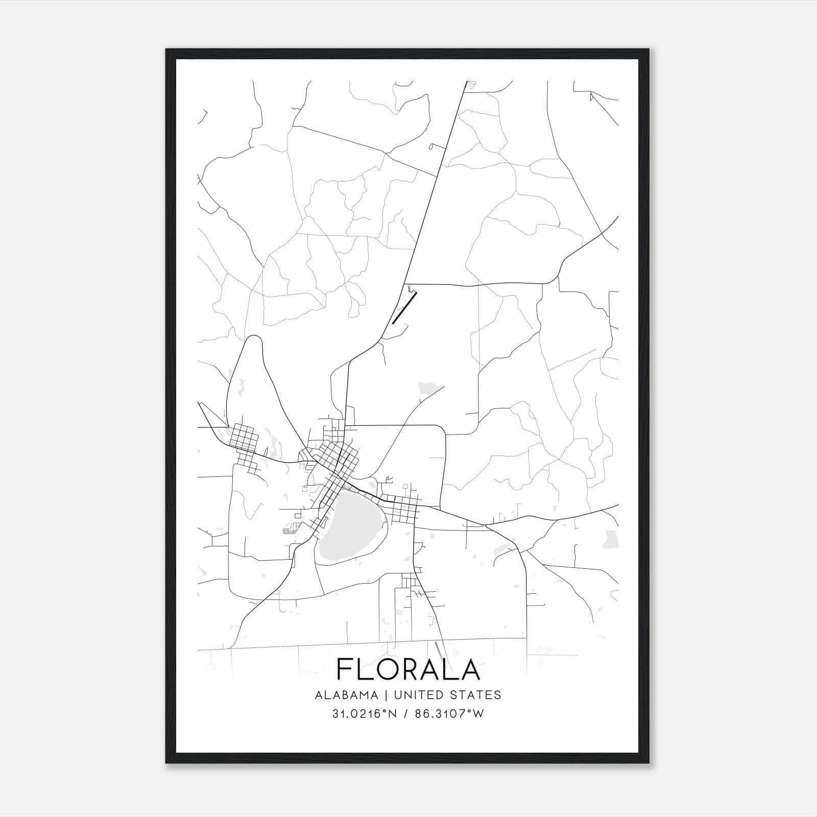 Florala Alabama Map Poster, Modern Home Decor Wall Art Print Florala Alabama Map Poster, Modern Home Decor Wall Art Print