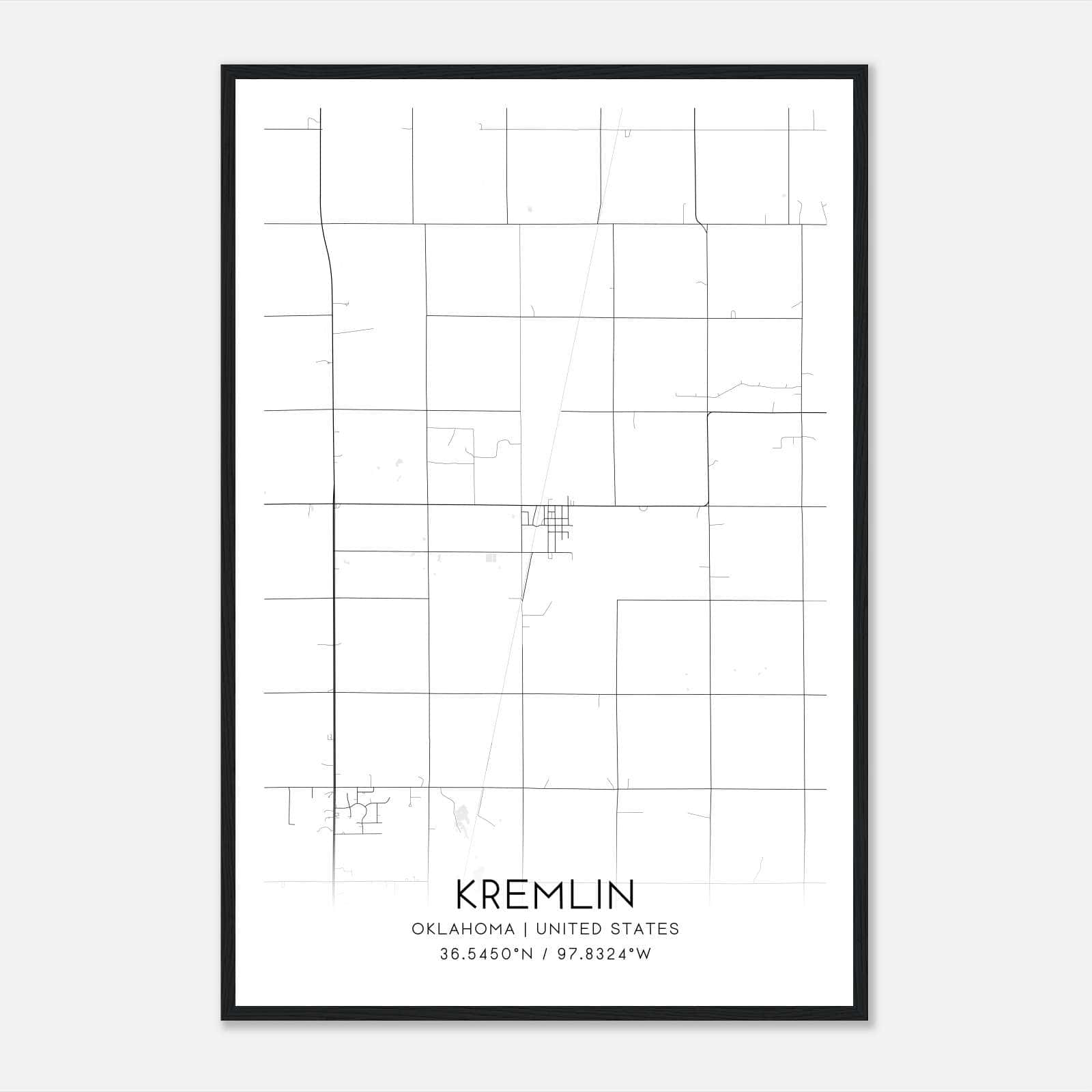 Kremlin Oklahoma Map Poster, Modern Home Decor Wall Art Print Kremlin Oklahoma Map Poster, Modern Home Decor Wall Art Print