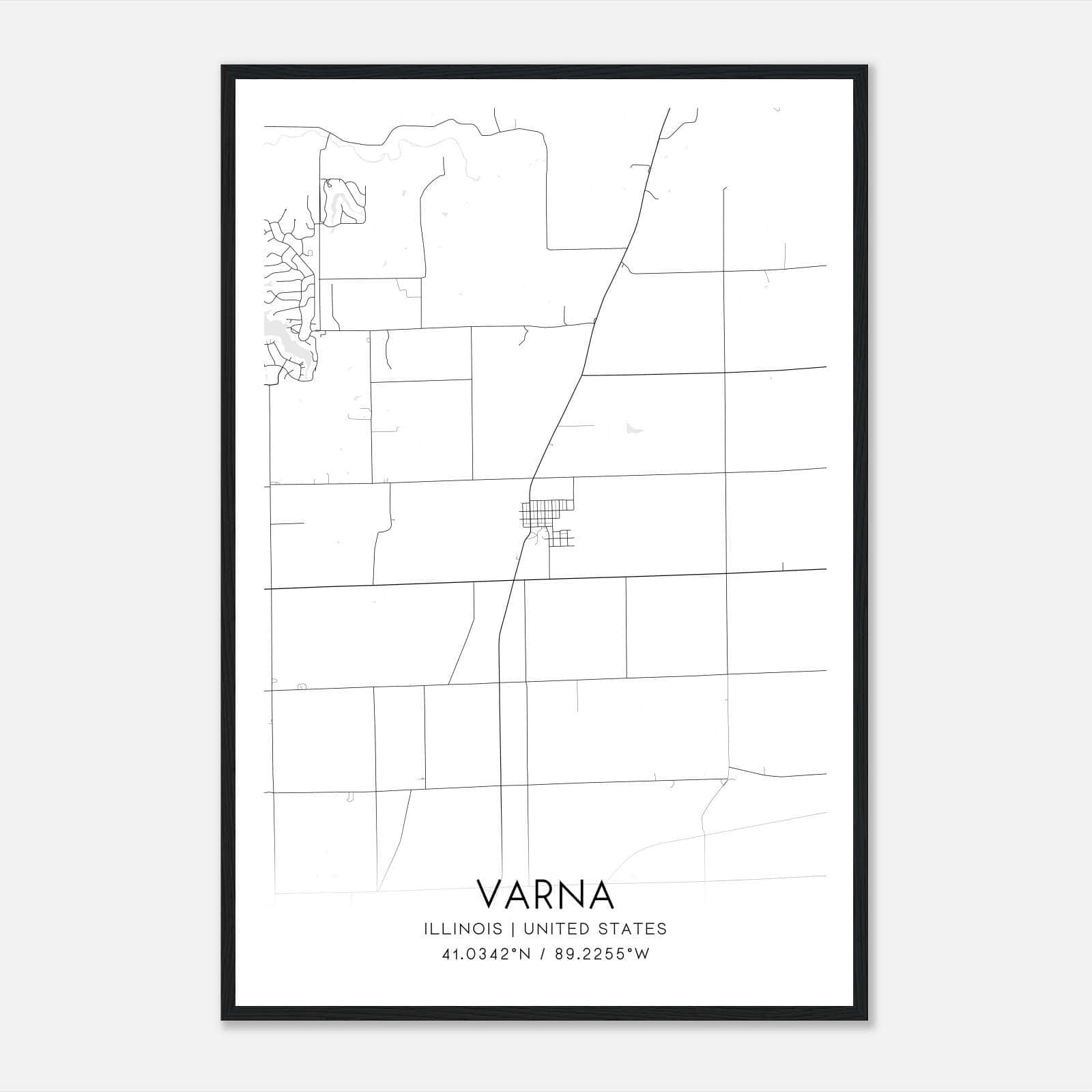 Varna Illinois Map Poster, Modern Home Decor Wall Art Print Varna Illinois Map Poster, Modern Home Decor Wall Art Print