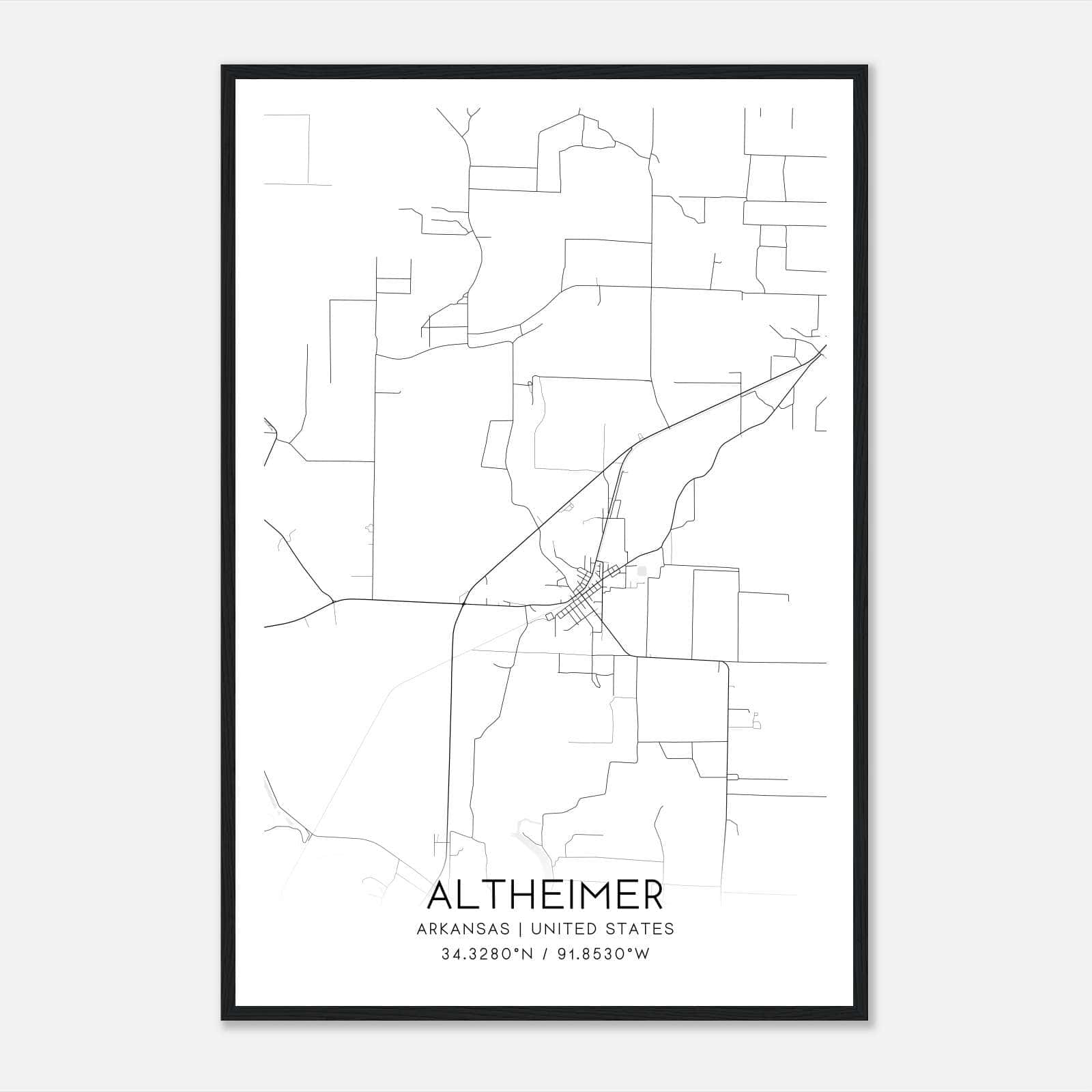 Altheimer Arkansas Map Poster, Modern Home Decor Wall Art Print Altheimer Arkansas Map Poster, Modern Home Decor Wall Art Print