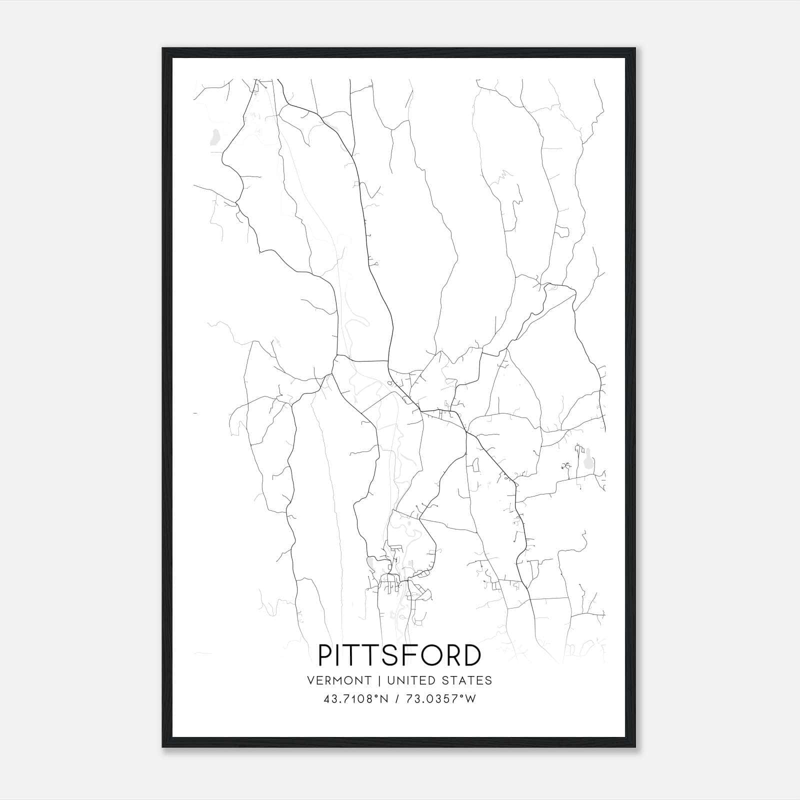Pittsford Vermont Map Poster, Modern Home Decor Wall Art Print Pittsford Vermont Map Poster, Modern Home Decor Wall Art Print
