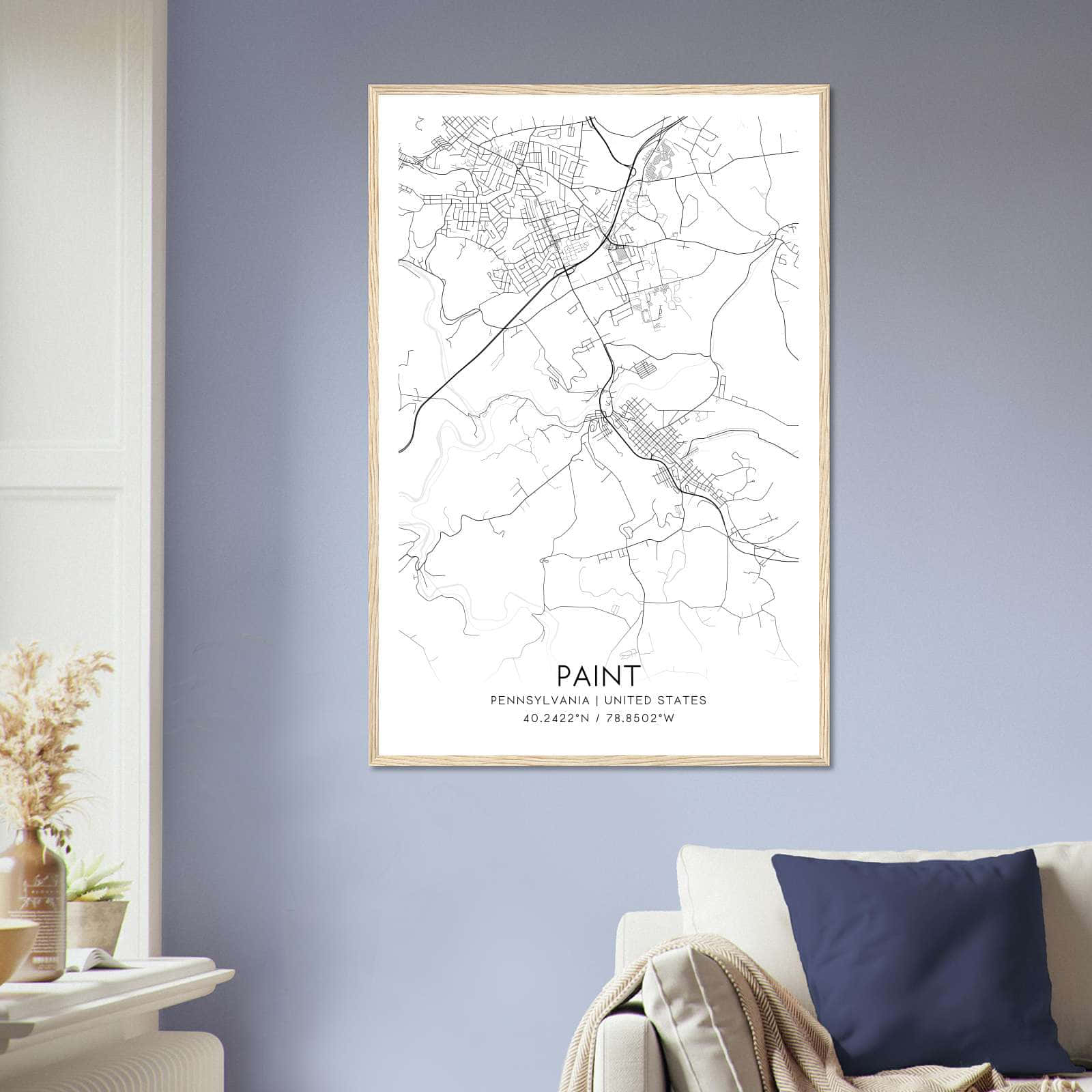 Deerfield Kansas Map Poster, Modern Home Decor Wall Art Print (Copy)