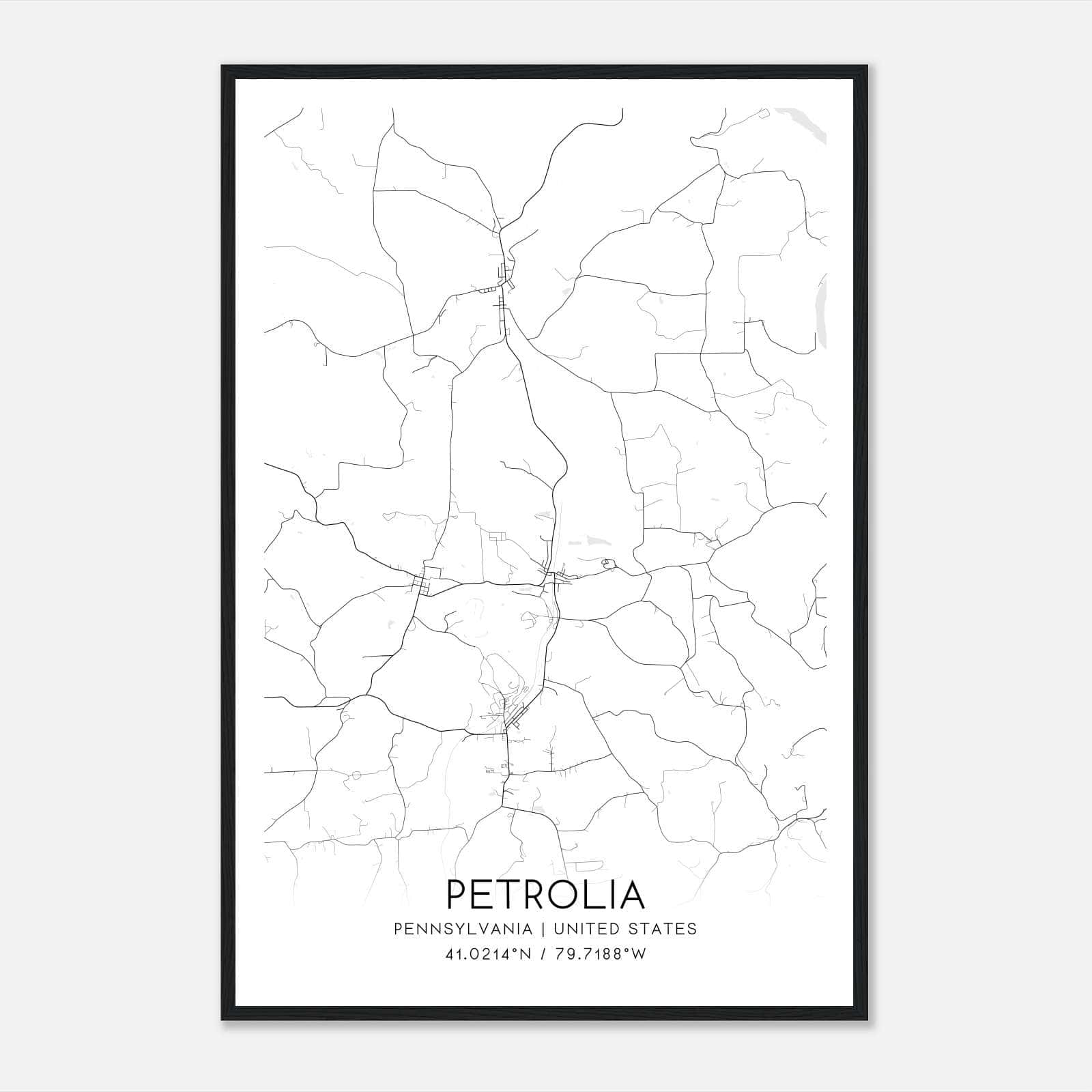 Petrolia Pennsylvania Map Poster, Modern Home Decor Wall Art Print Petrolia Pennsylvania Map Poster, Modern Home Decor Wall Art Print