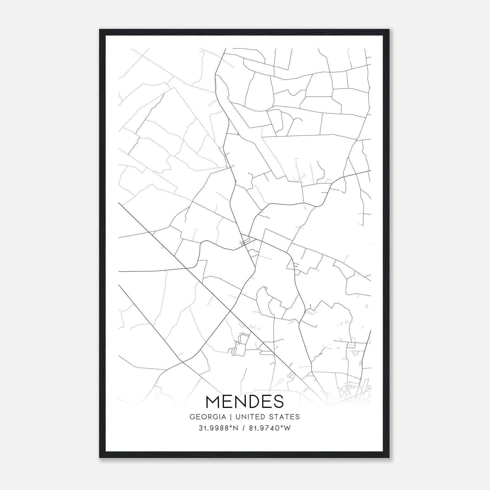 Mendes Georgia Map Poster, Modern Home Decor Wall Art Print Mendes Georgia Map Poster, Modern Home Decor Wall Art Print