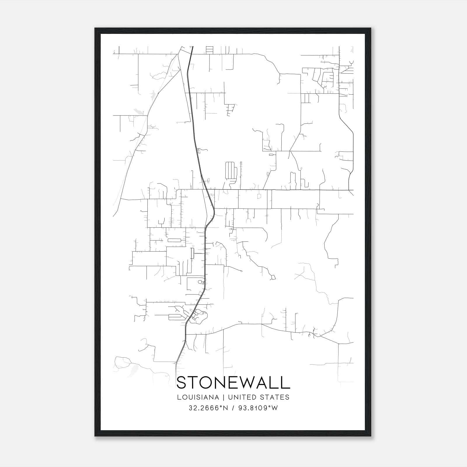 Stonewall Louisiana Map Poster, Modern Home Decor Wall Art Print Stonewall Louisiana Map Poster, Modern Home Decor Wall Art Print
