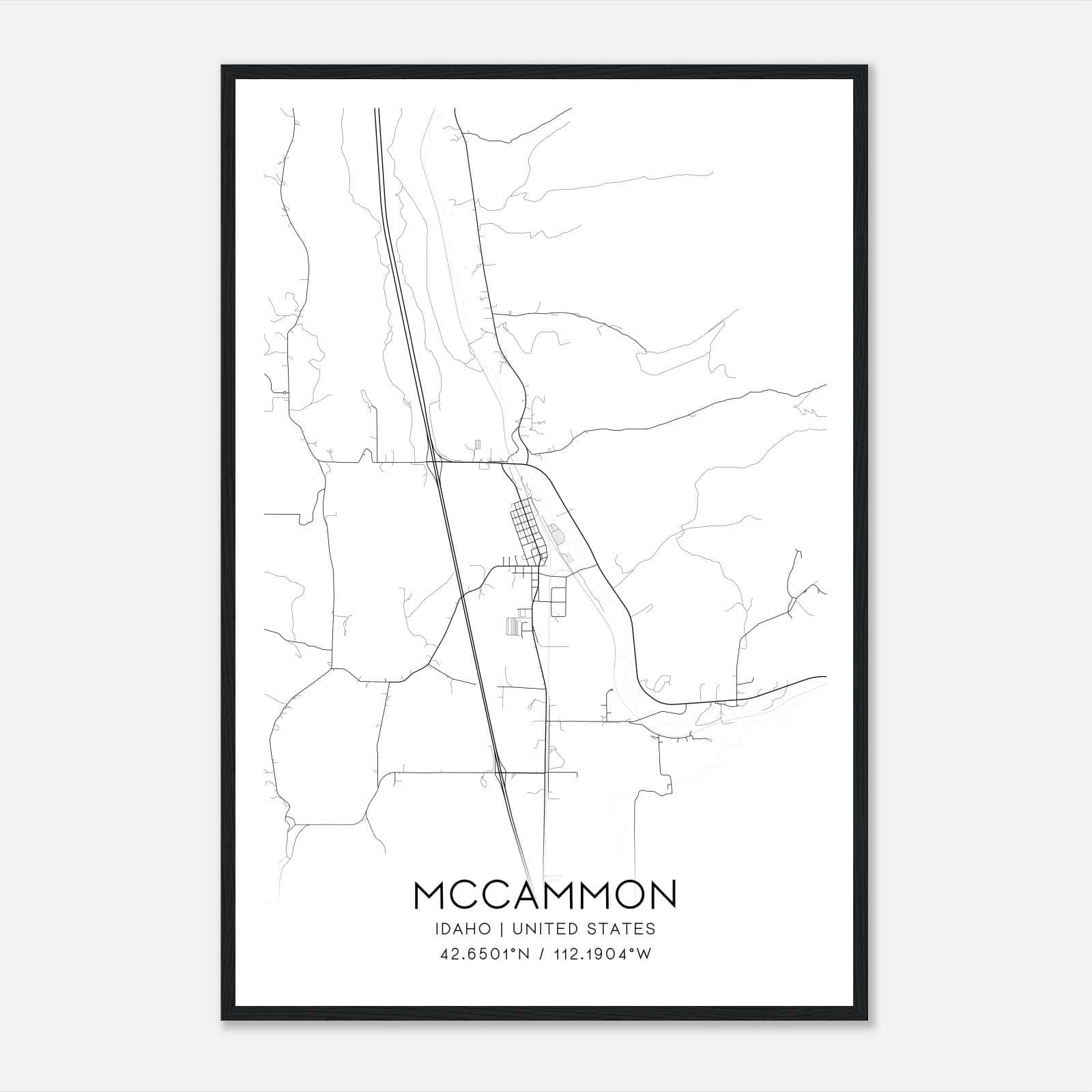 Mccammon Idaho Map Poster, Modern Home Decor Wall Art Print Mccammon Idaho Map Poster, Modern Home Decor Wall Art Print