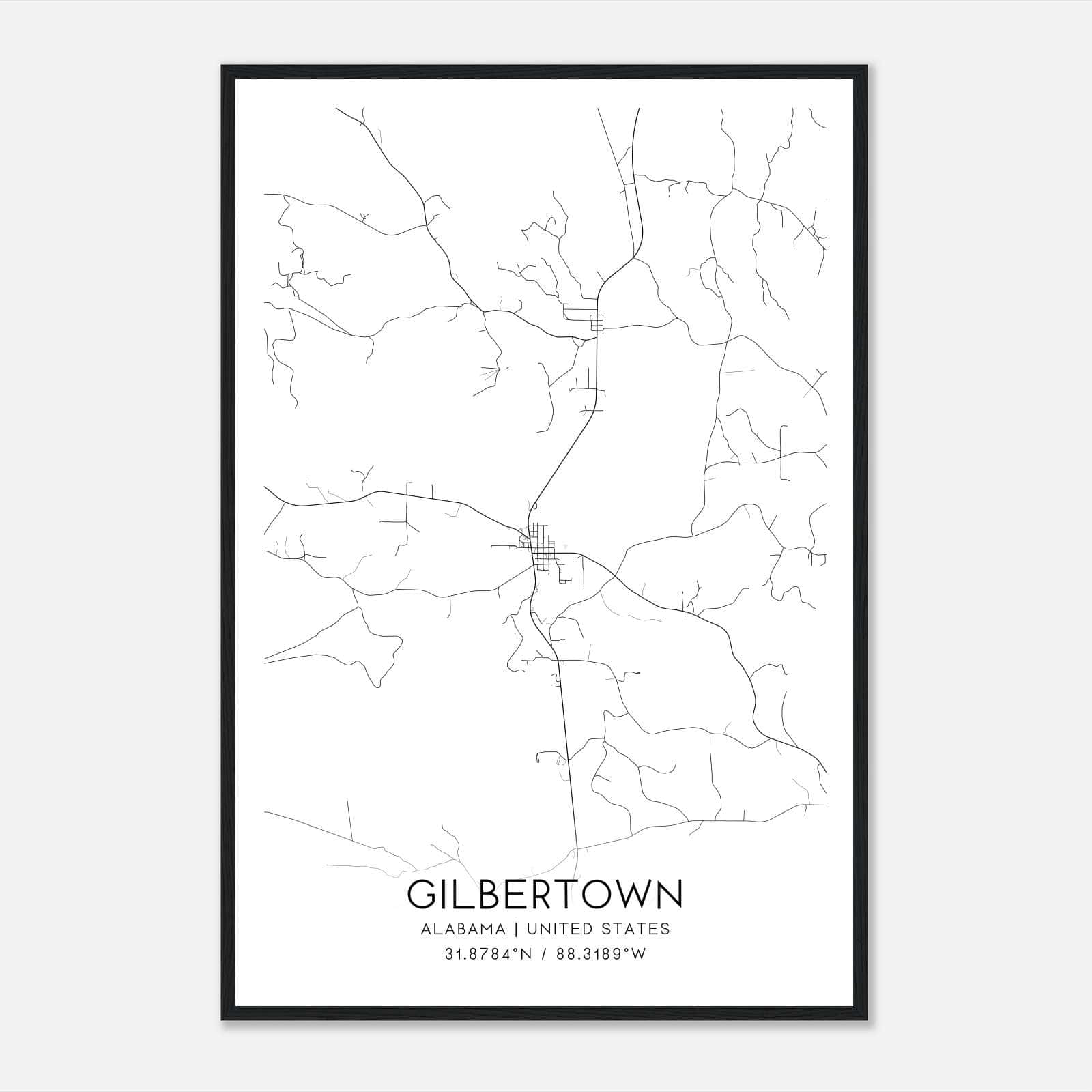Gilbertown Alabama Map Poster, Modern Home Decor Wall Art Print Gilbertown Alabama Map Poster, Modern Home Decor Wall Art Print