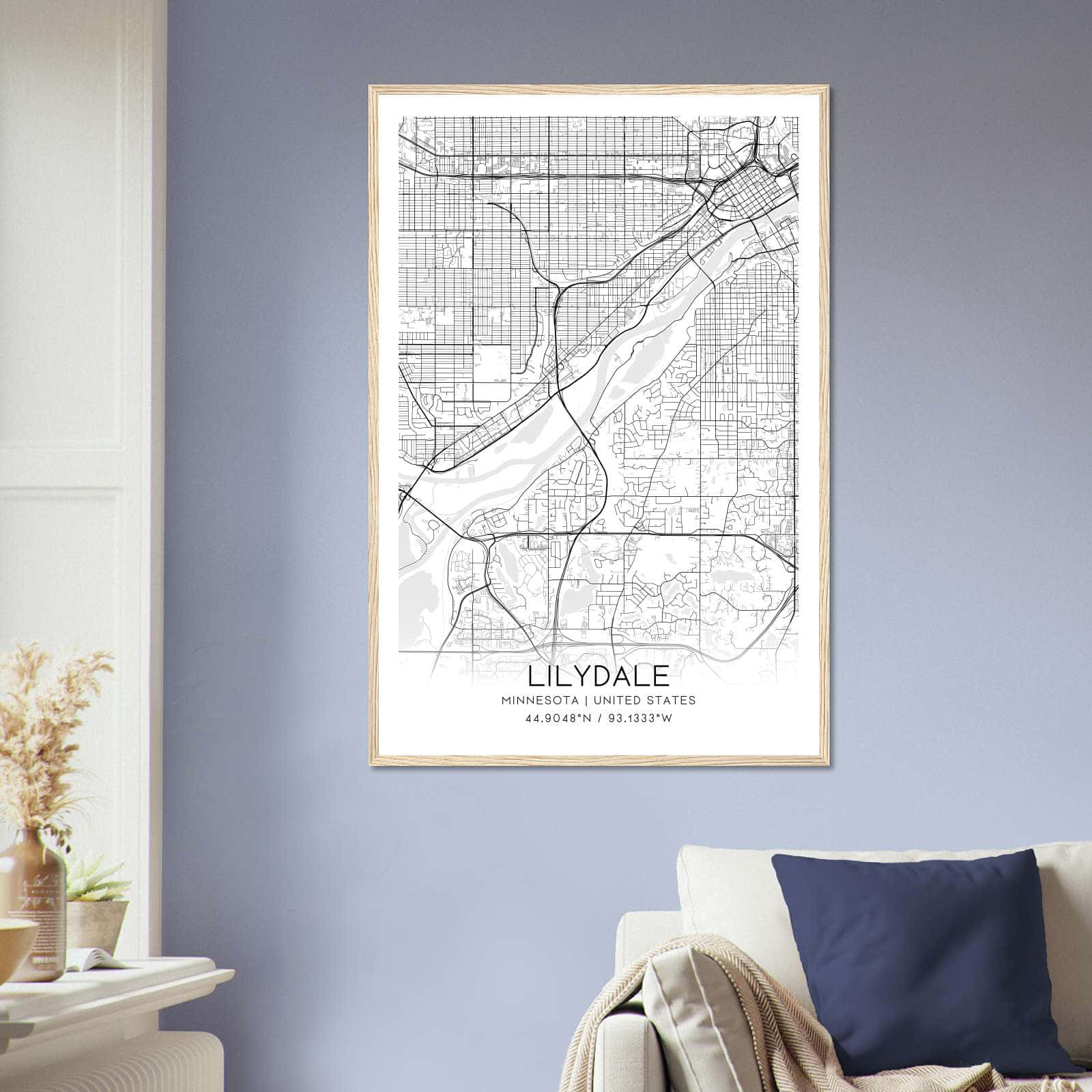 Deerfield Kansas Map Poster, Modern Home Decor Wall Art Print (Copy)