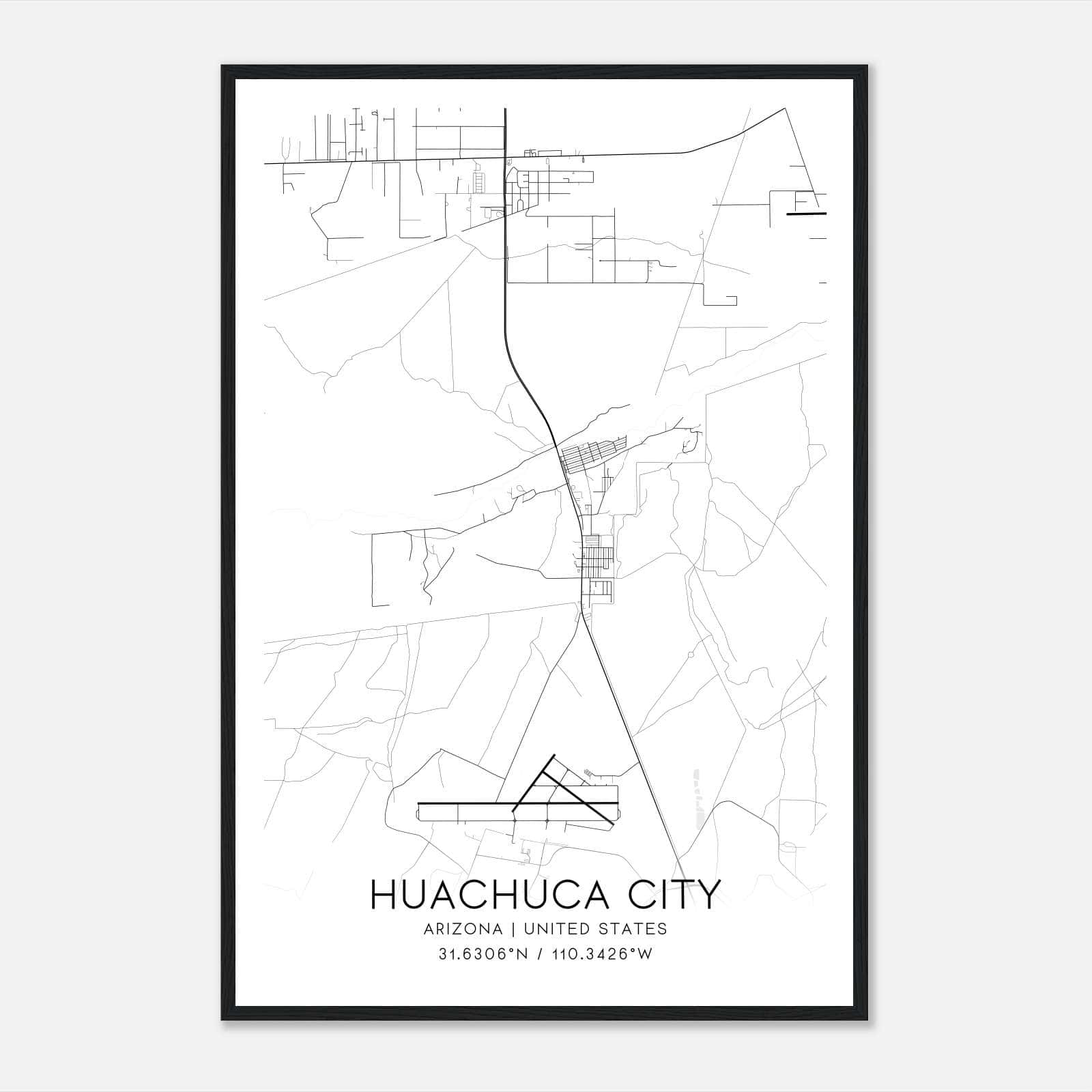 Huachuca City Arizona Map Poster, Modern Home Decor Wall Art Print Huachuca City Arizona Map Poster, Modern Home Decor Wall Art Print