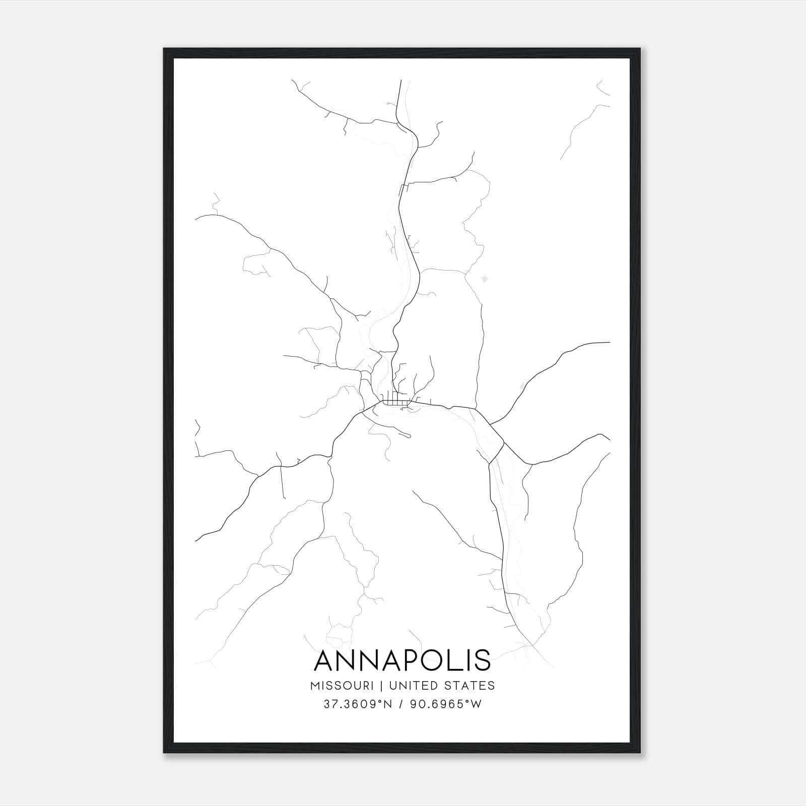 Annapolis Missouri Map Poster, Modern Home Decor Wall Art Print Annapolis Missouri Map Poster, Modern Home Decor Wall Art Print