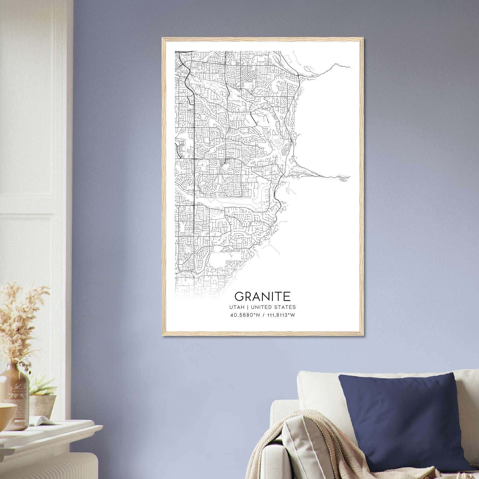 Deerfield Kansas Map Poster, Modern Home Decor Wall Art Print (Copy)