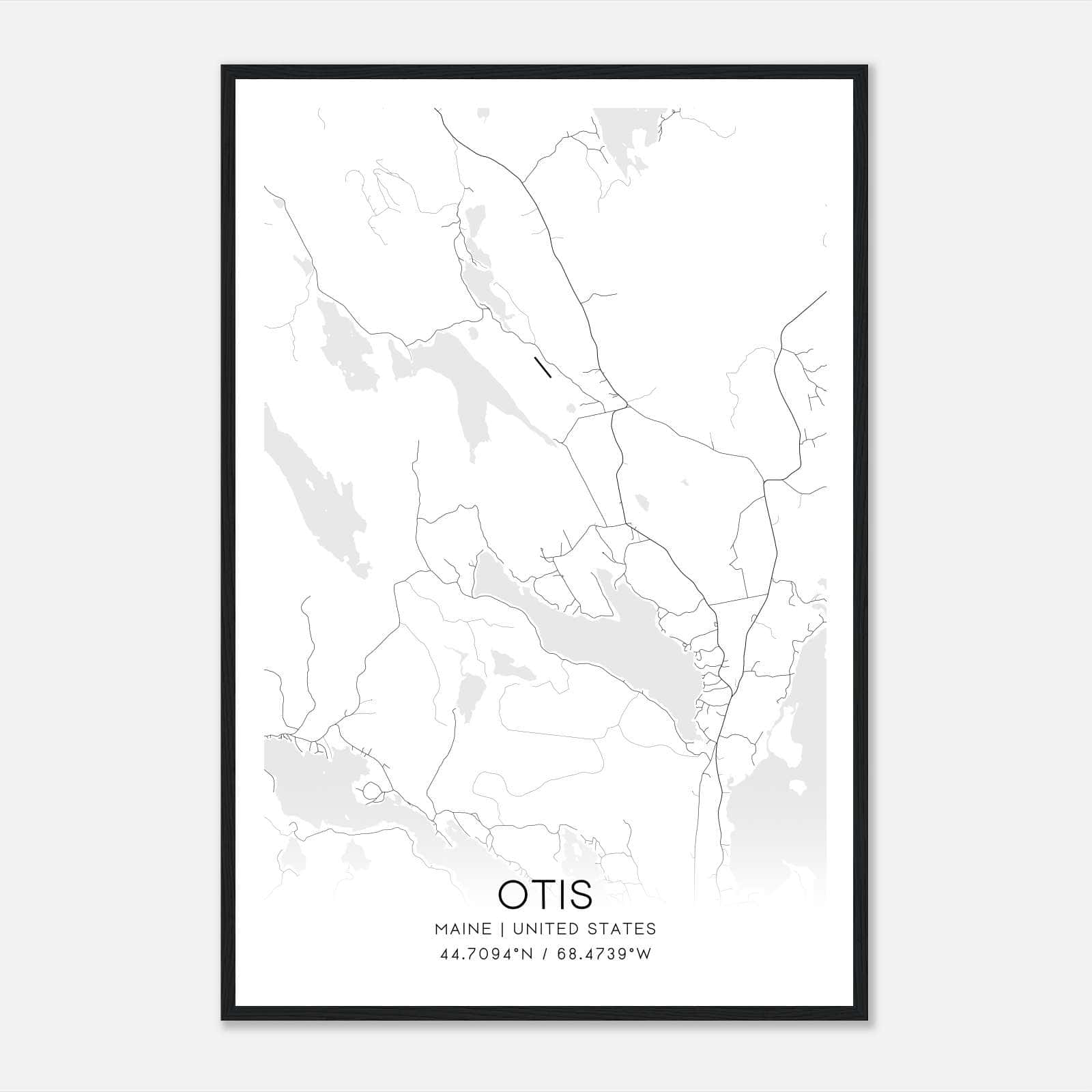 Otis Maine Map Poster, Modern Home Decor Wall Art Print Otis Maine Map Poster, Modern Home Decor Wall Art Print