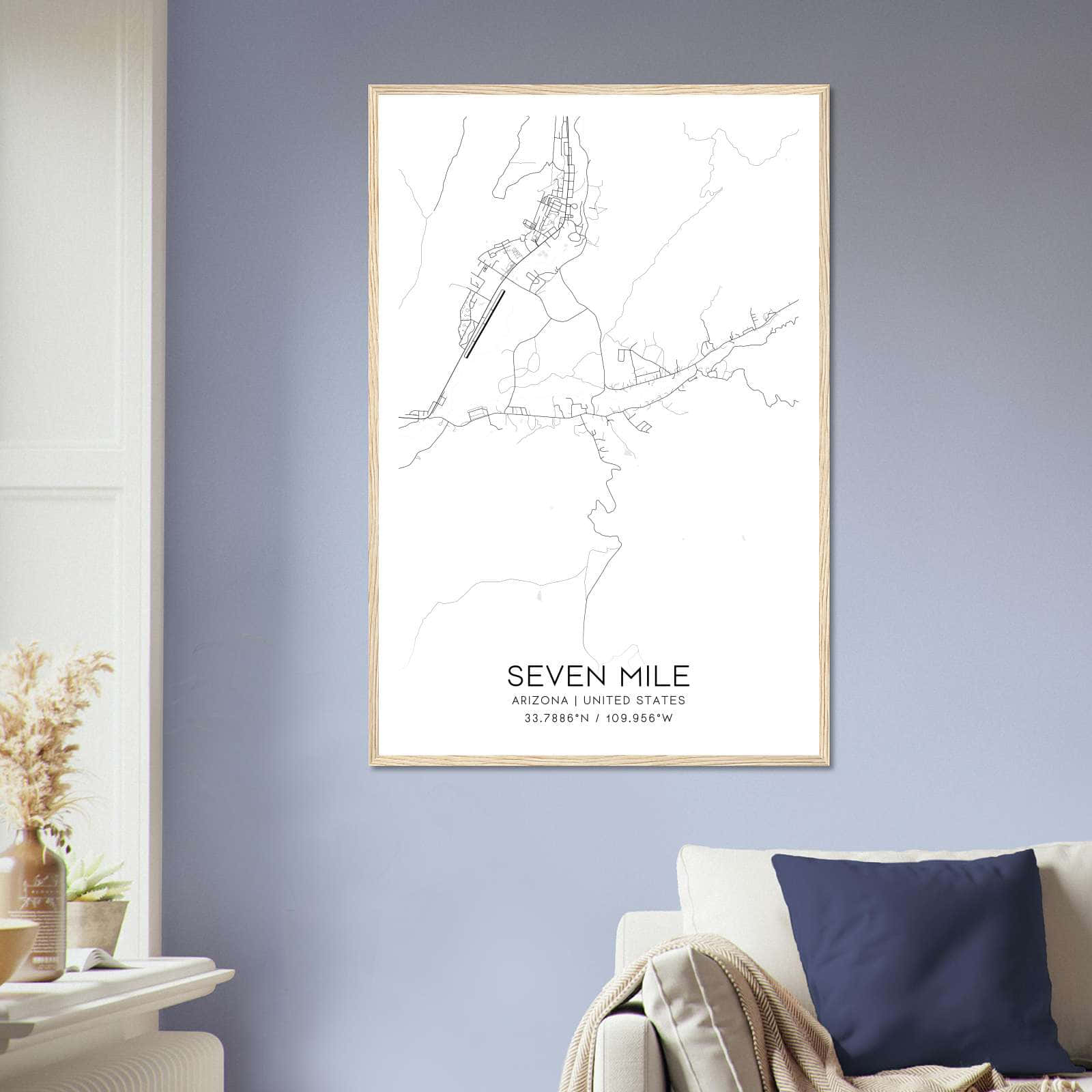 Deerfield Kansas Map Poster, Modern Home Decor Wall Art Print (Copy)