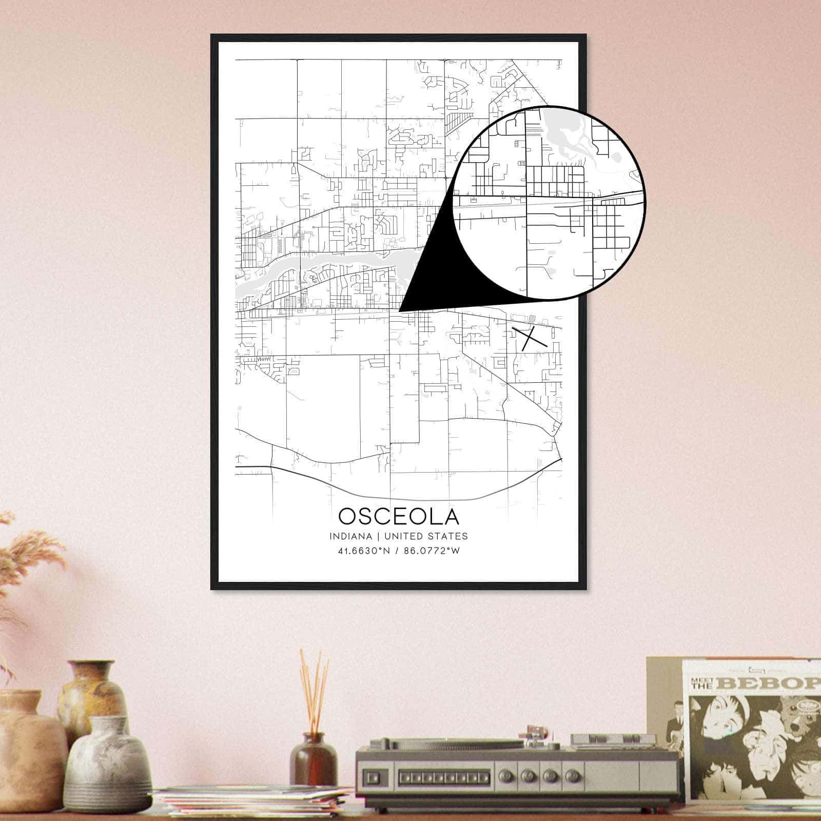 Deerfield Kansas Map Poster, Modern Home Decor Wall Art Print (Copy)