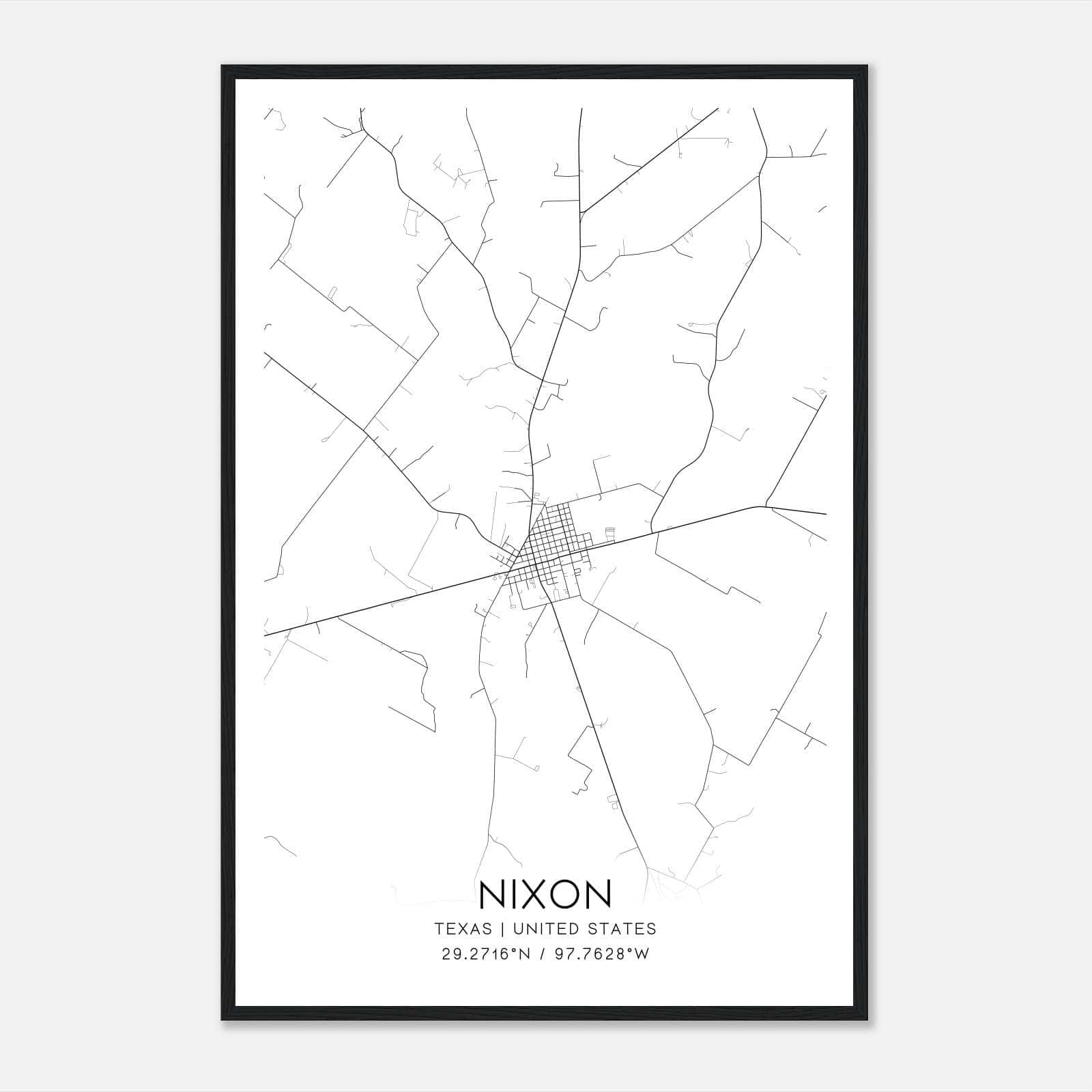 Nixon Texas Map Poster, Modern Home Decor Wall Art Print Nixon Texas Map Poster, Modern Home Decor Wall Art Print