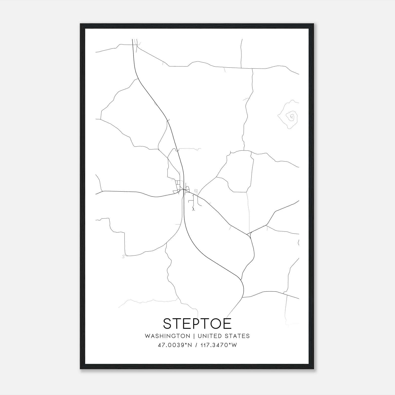 Steptoe Washington Map Poster, Modern Home Decor Wall Art Print Steptoe Washington Map Poster, Modern Home Decor Wall Art Print