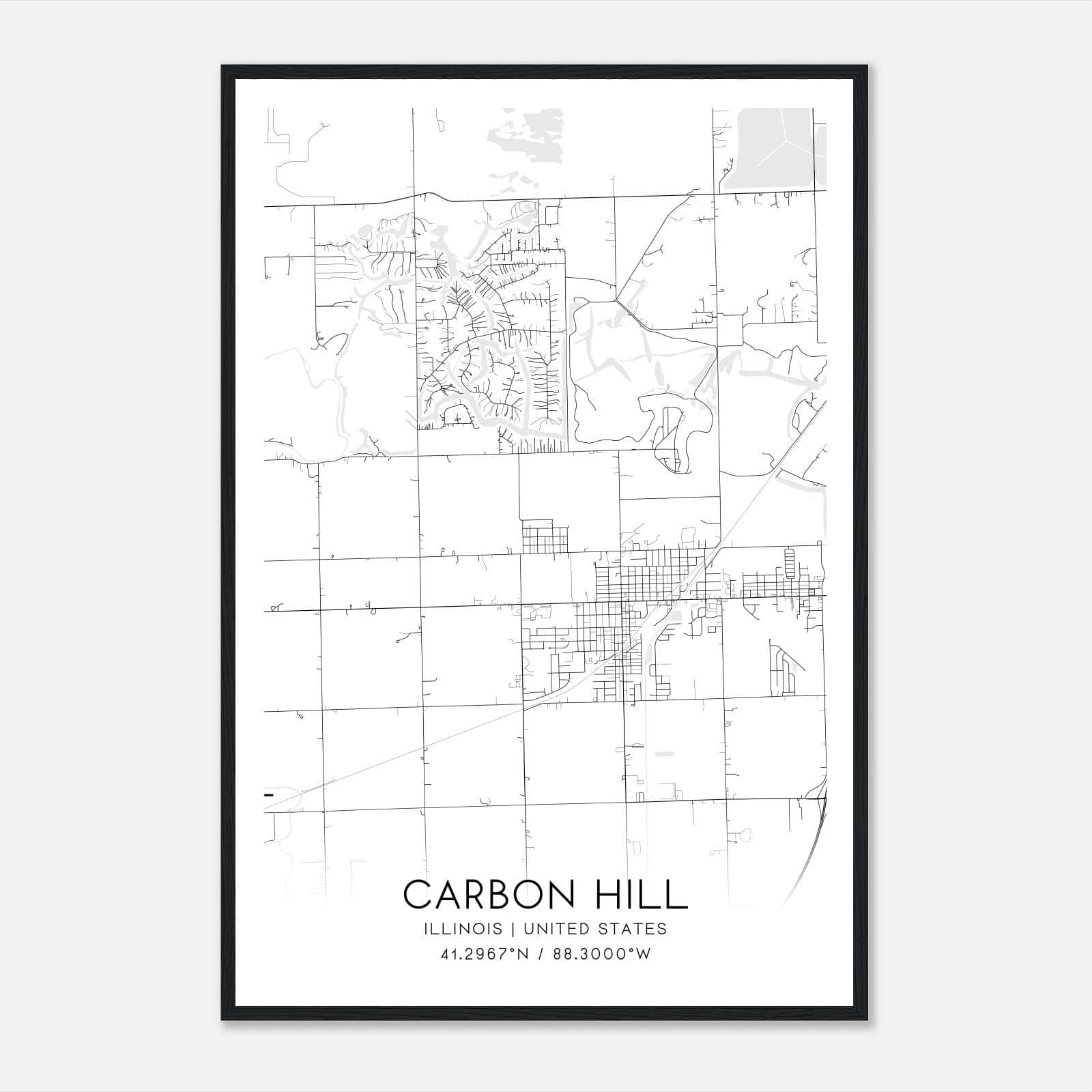 Carbon Hill Illinois Map Poster, Modern Home Decor Wall Art Print Carbon Hill Illinois Map Poster, Modern Home Decor Wall Art Print