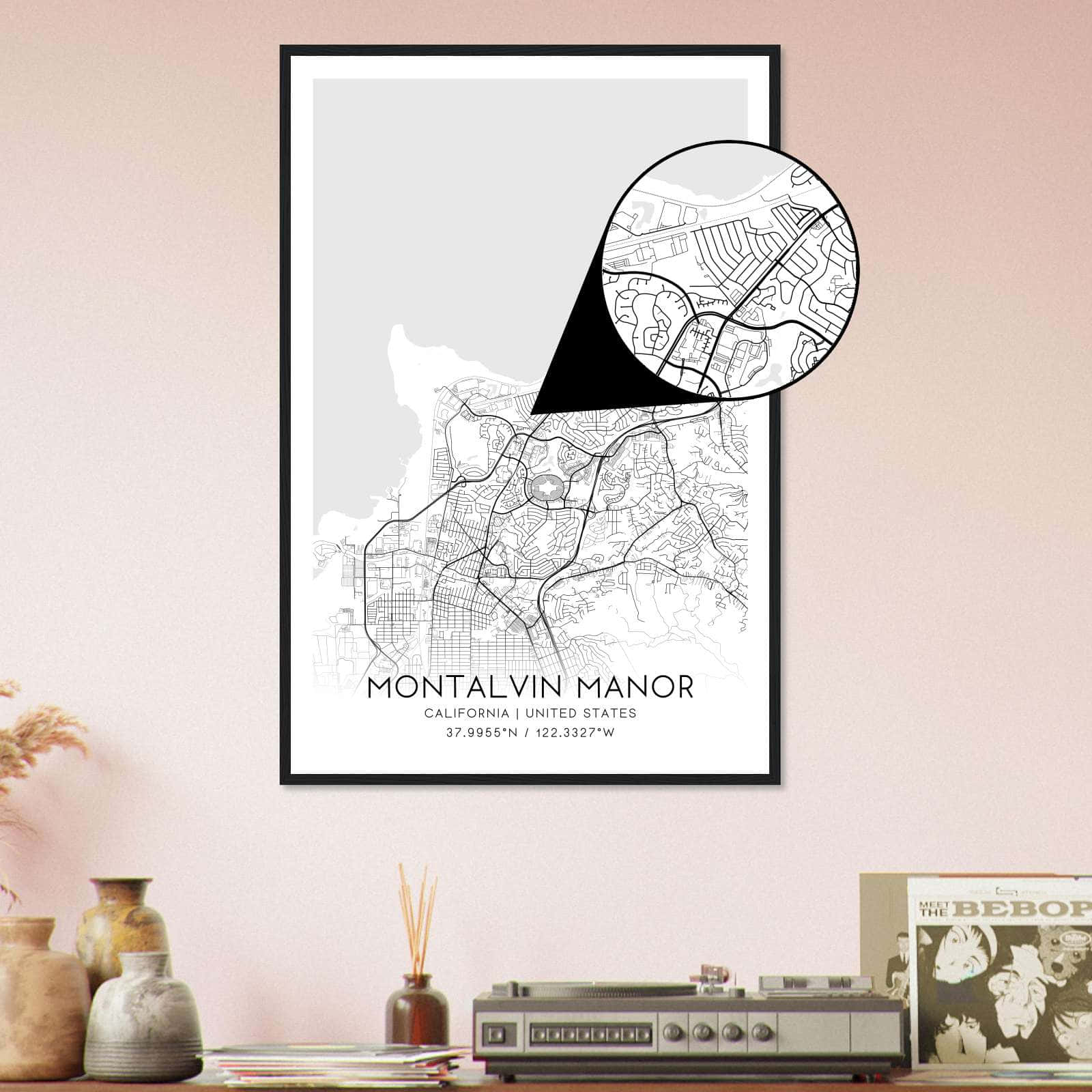 Deerfield Kansas Map Poster, Modern Home Decor Wall Art Print (Copy)