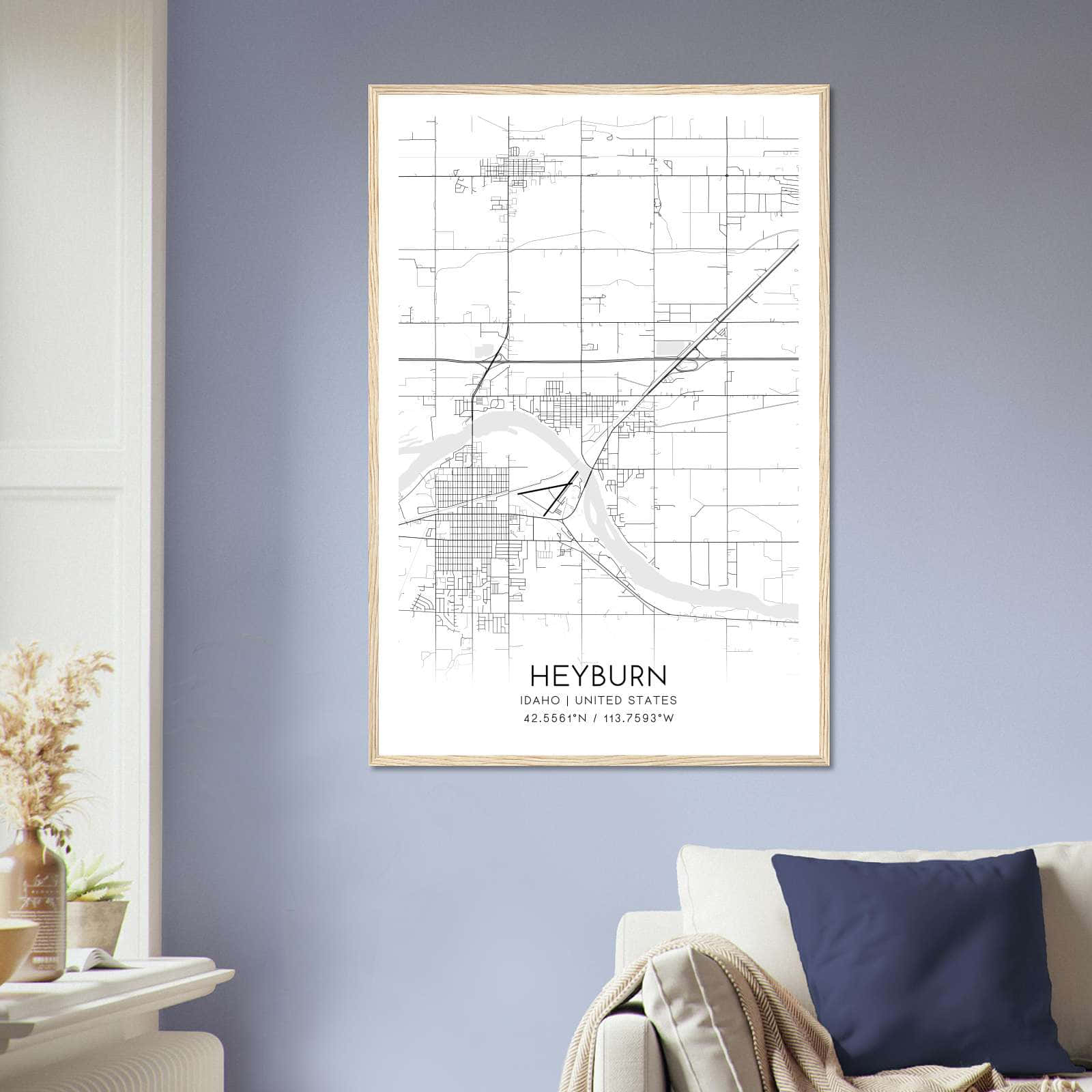 Deerfield Kansas Map Poster, Modern Home Decor Wall Art Print (Copy)