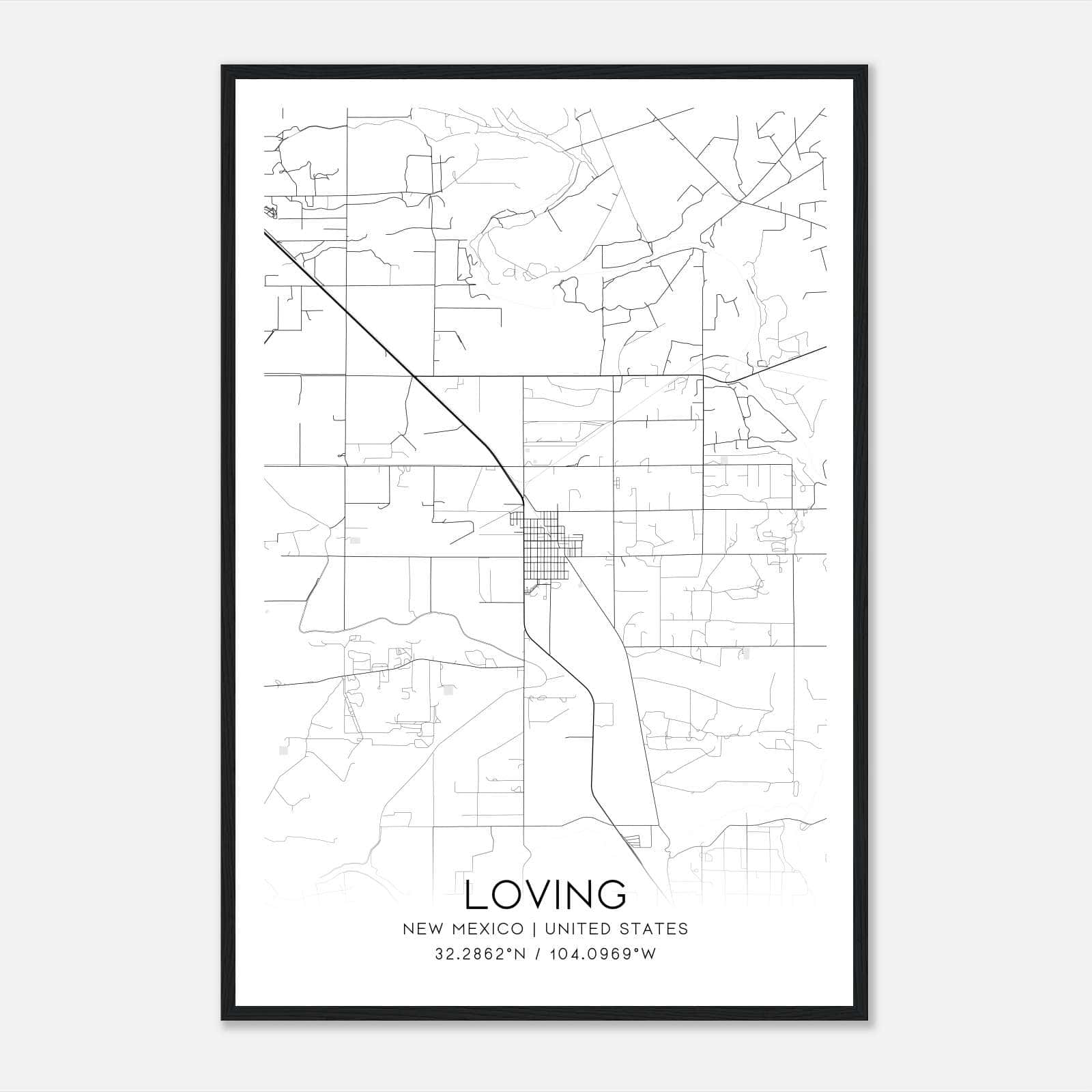 Loving New Mexico Map Poster, Modern Home Decor Wall Art Print Loving New Mexico Map Poster, Modern Home Decor Wall Art Print