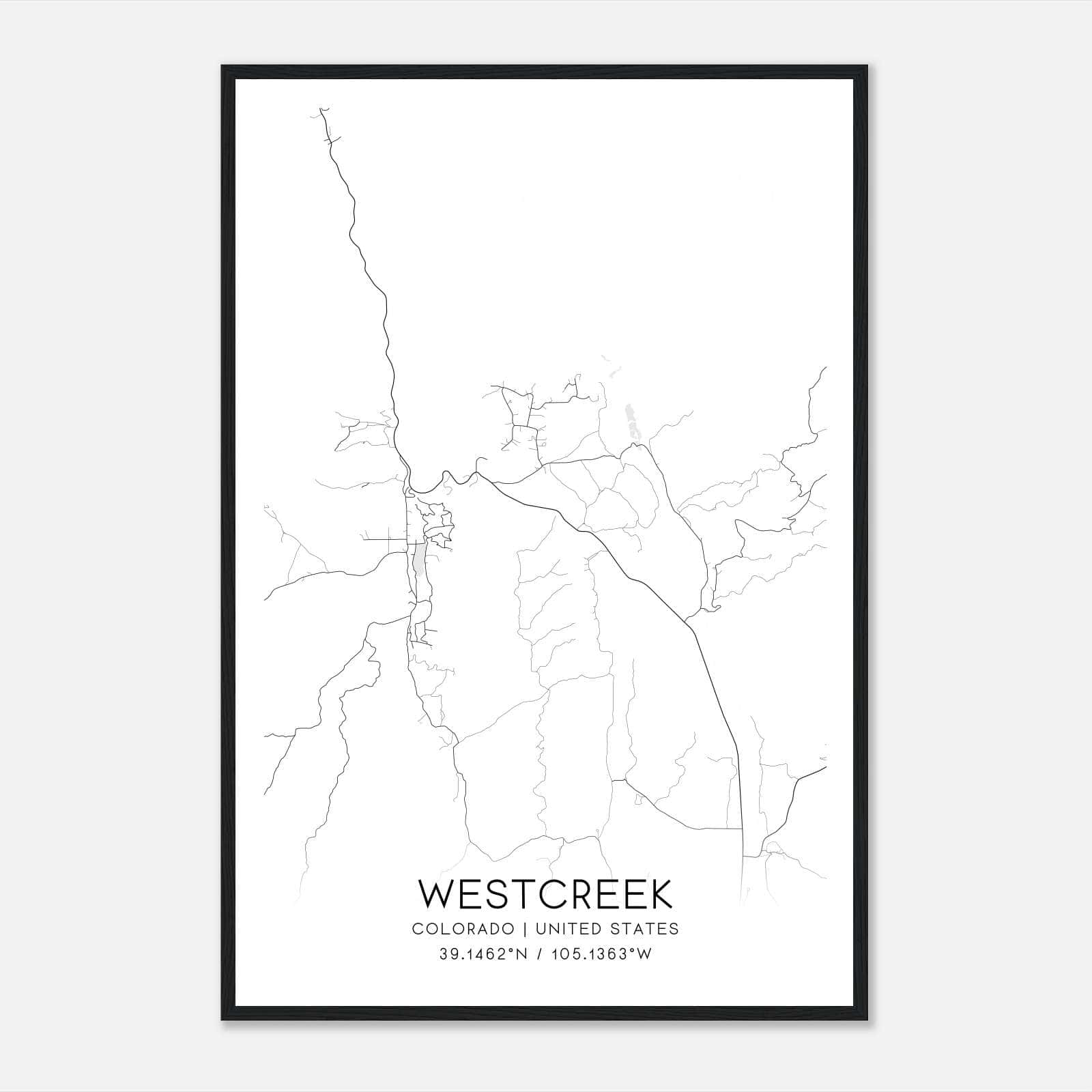 Westcreek Colorado Map Poster, Modern Home Decor Wall Art Print Westcreek Colorado Map Poster, Modern Home Decor Wall Art Print