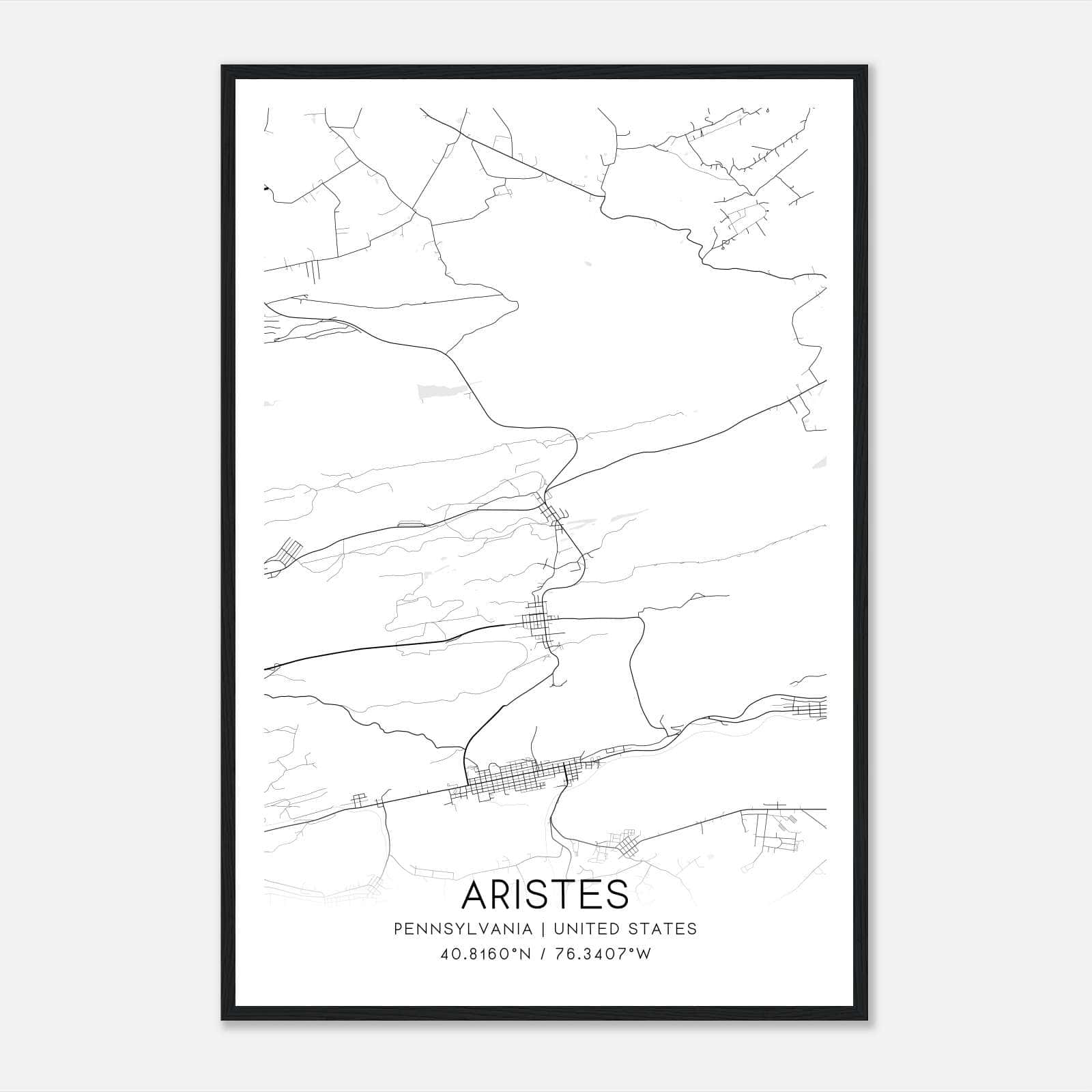 Aristes Pennsylvania Map Poster, Modern Home Decor Wall Art Print Aristes Pennsylvania Map Poster, Modern Home Decor Wall Art Print