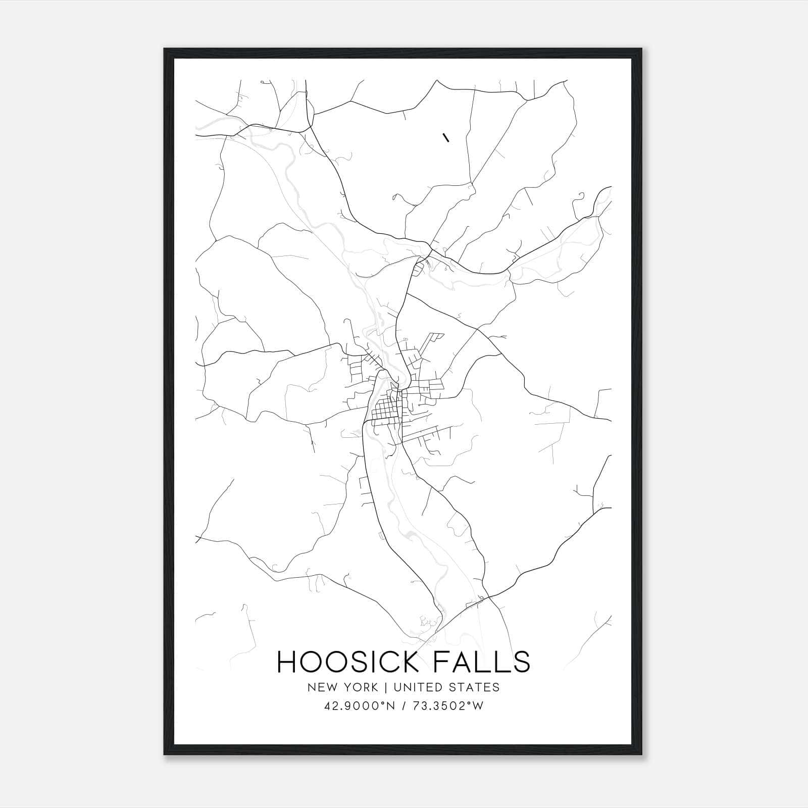 Hoosick Falls New York Map Poster, Modern Home Decor Wall Art Print Hoosick Falls New York Map Poster, Modern Home Decor Wall Art Print