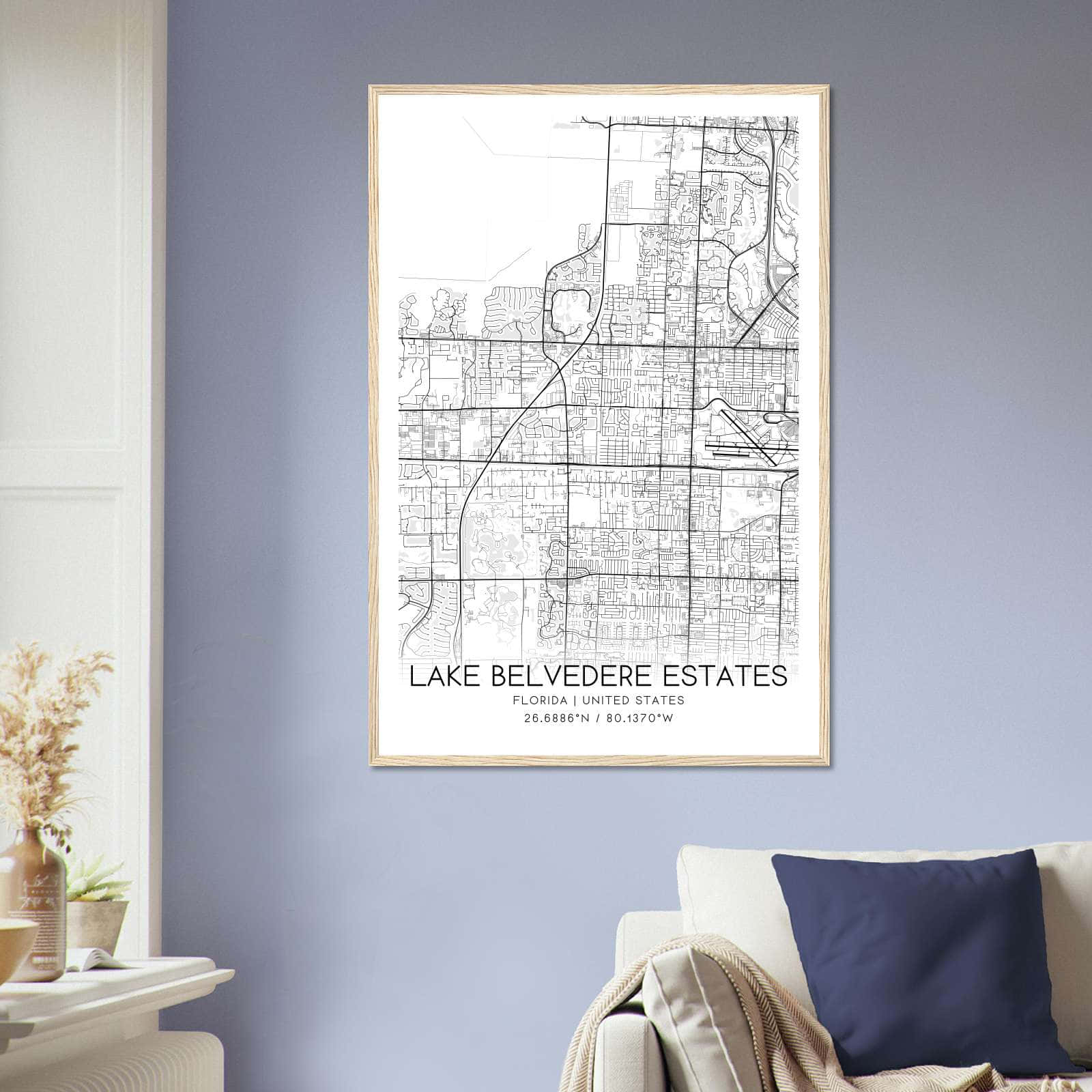 Deerfield Kansas Map Poster, Modern Home Decor Wall Art Print (Copy)