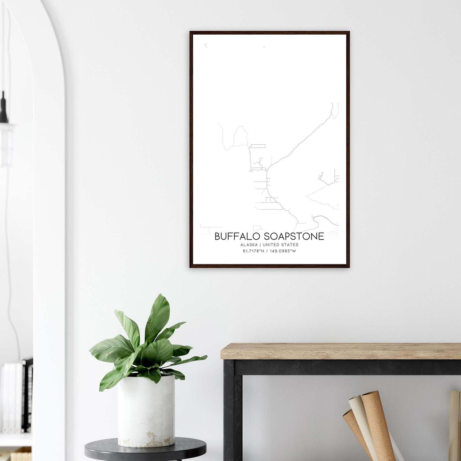 Deerfield Kansas Map Poster, Modern Home Decor Wall Art Print (Copy)