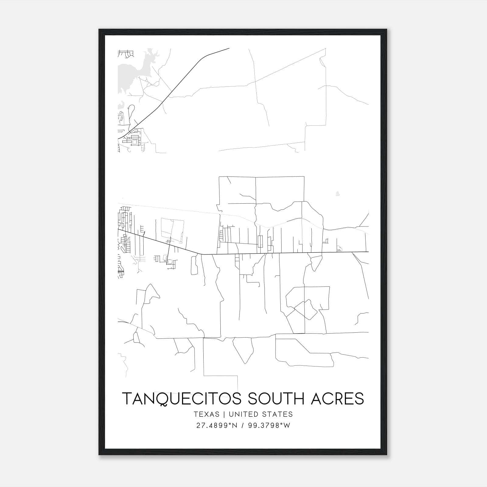 Tanquecitos South Acres Texas Map Poster, Modern Home Decor Wall Art Print Tanquecitos South Acres Texas Map Poster, Modern Home Decor Wall Art Print