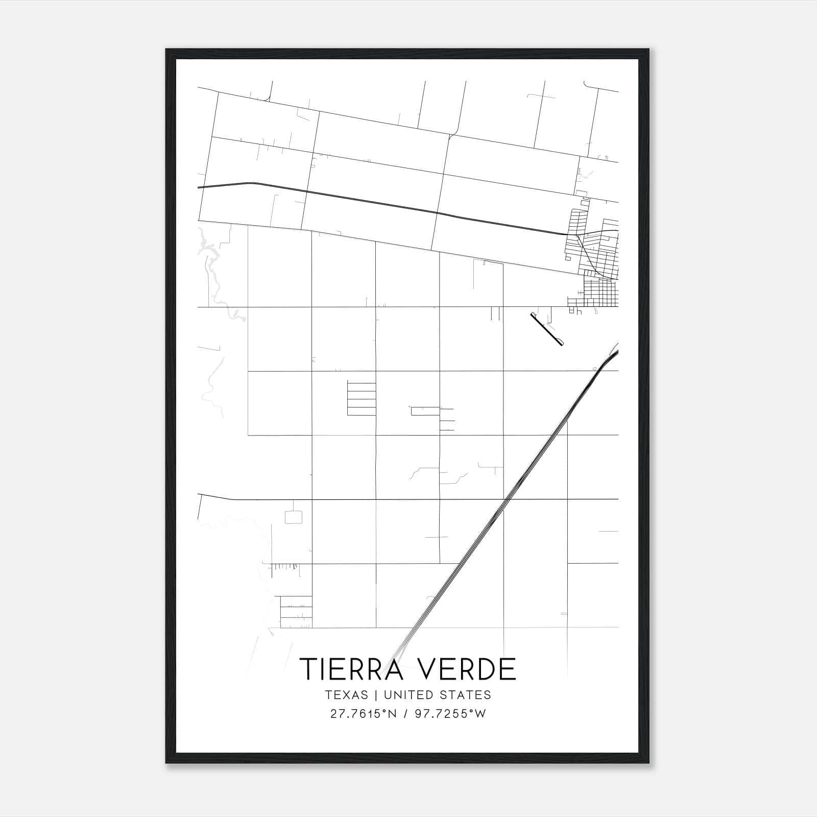 Tierra Verde Texas Map Poster, Modern Home Decor Wall Art Print Tierra Verde Texas Map Poster, Modern Home Decor Wall Art Print