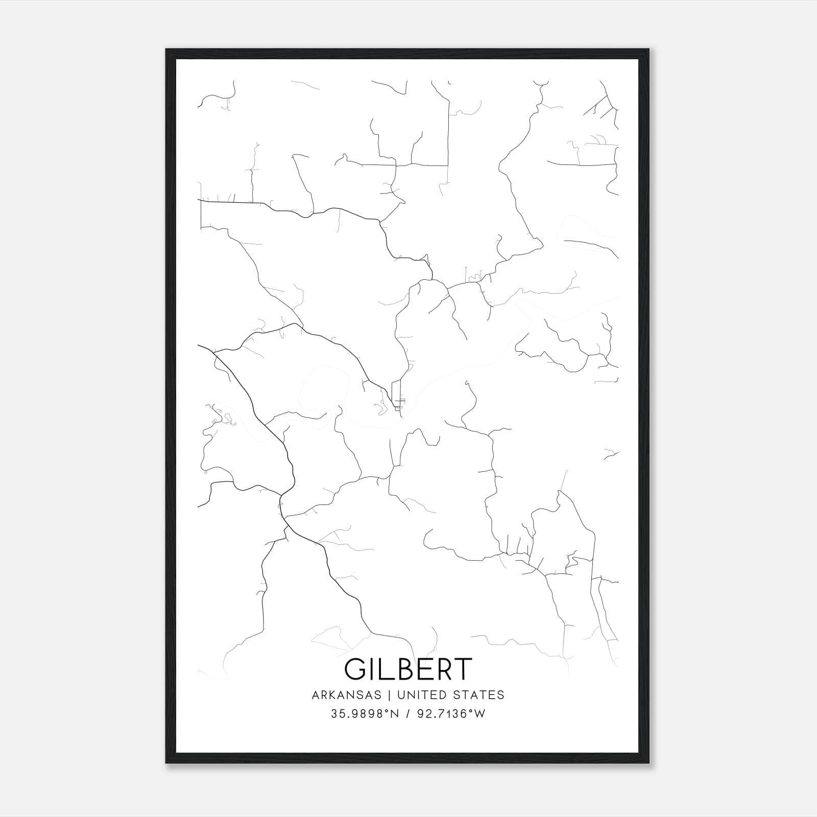 Gilbert Arkansas Map Poster, Modern Home Decor Wall Art Print Gilbert Arkansas Map Poster, Modern Home Decor Wall Art Print