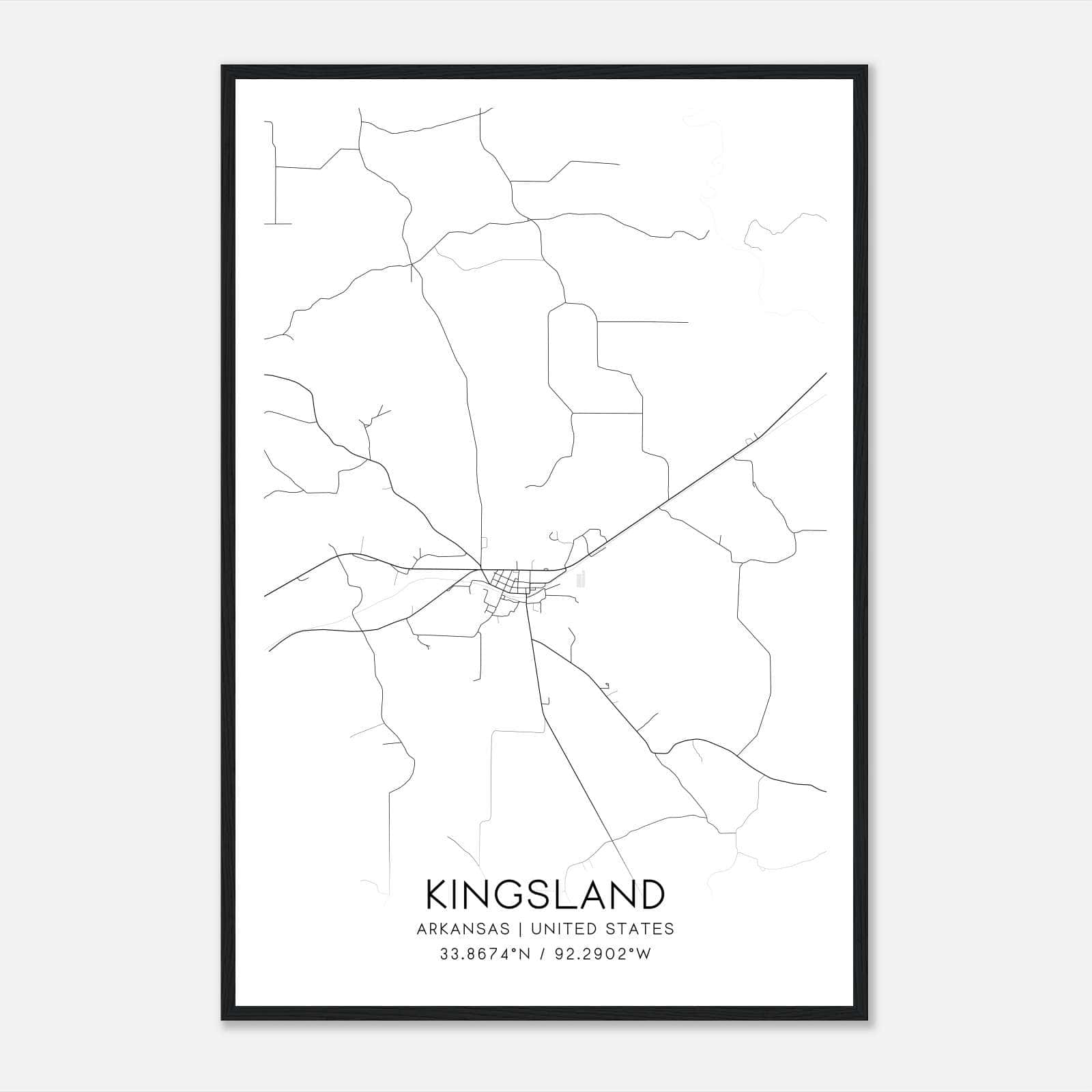 Kingsland Arkansas Map Poster, Modern Home Decor Wall Art Print Kingsland Arkansas Map Poster, Modern Home Decor Wall Art Print