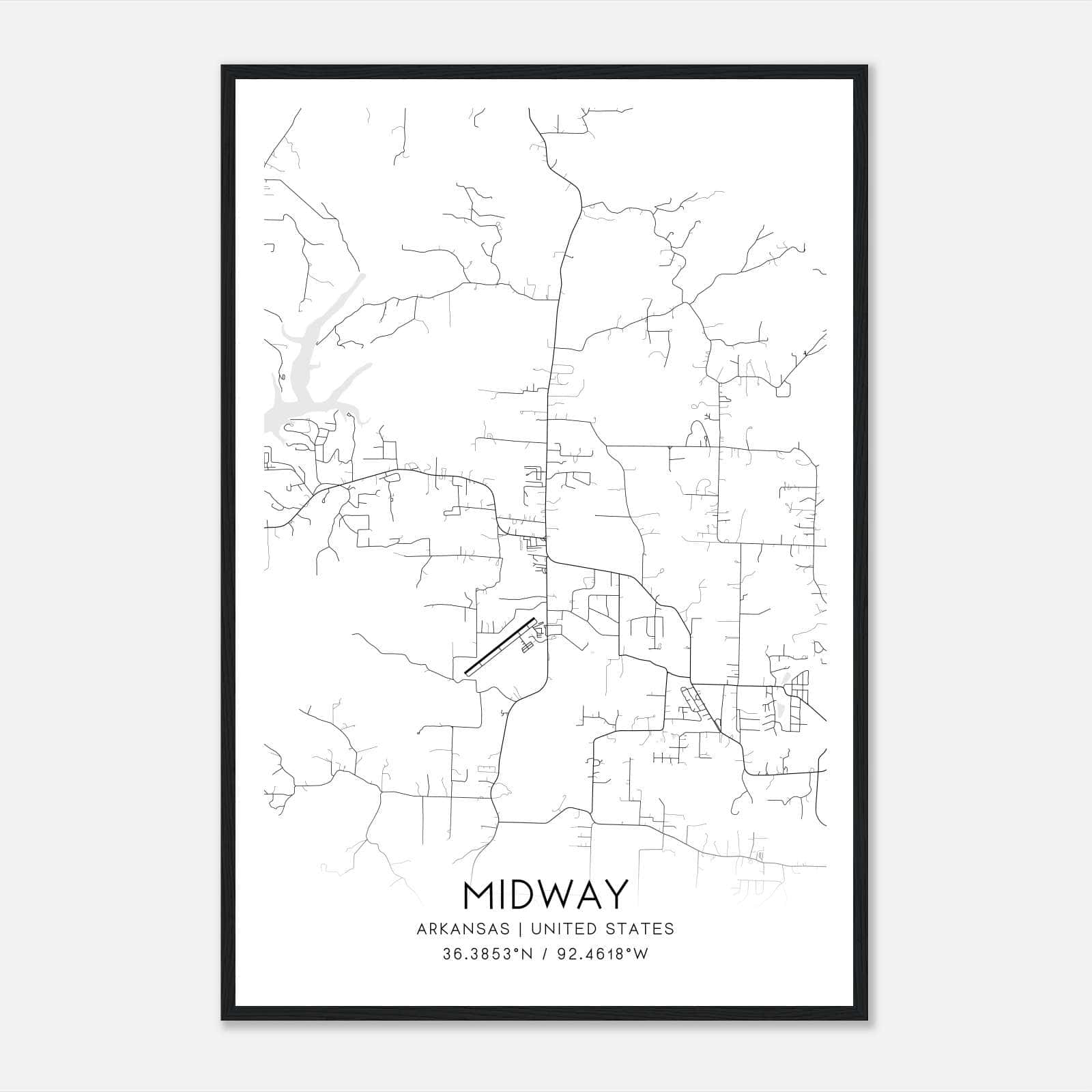 Midway Arkansas Map Poster, Modern Home Decor Wall Art Print Midway Arkansas Map Poster, Modern Home Decor Wall Art Print