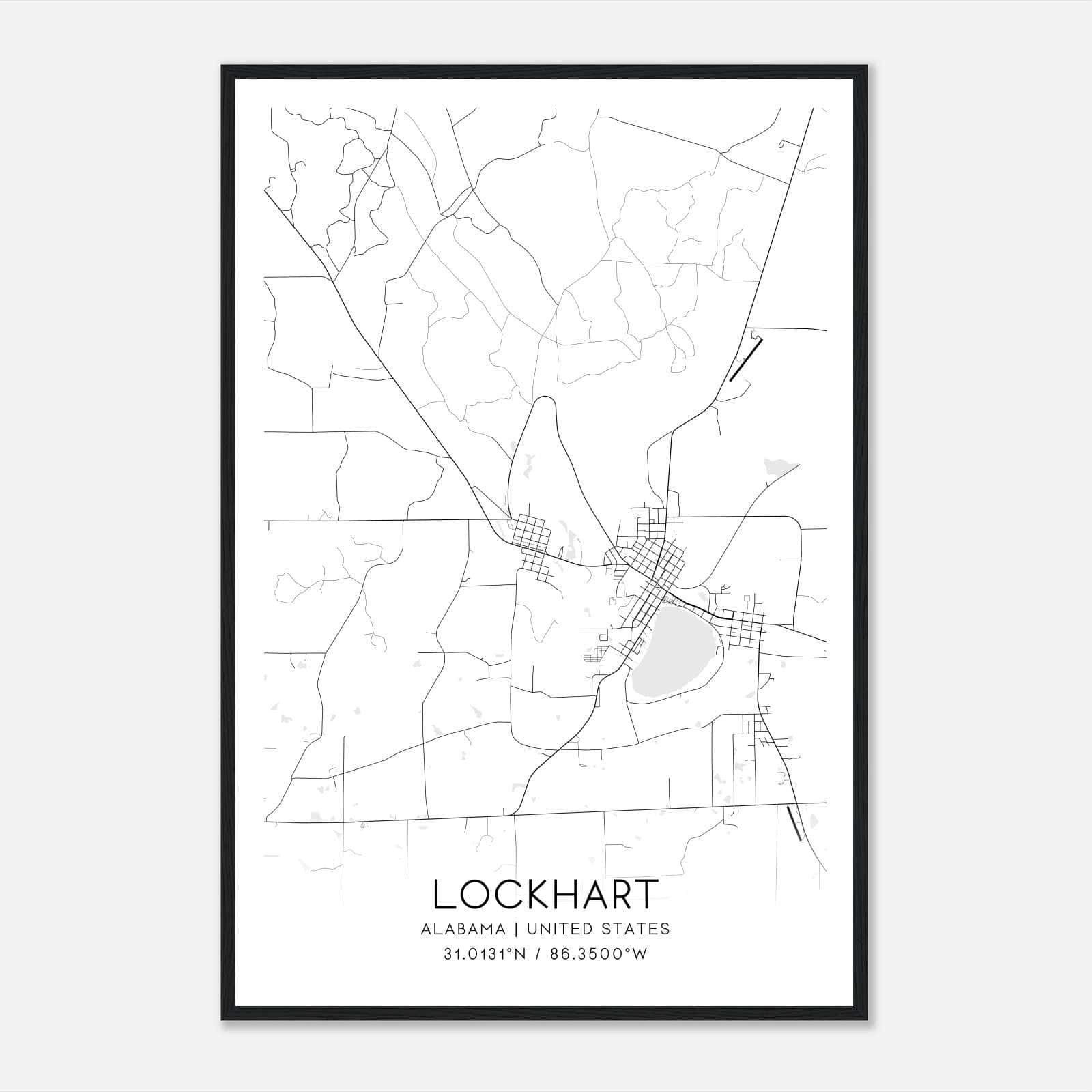 Lockhart Alabama Map Poster, Modern Home Decor Wall Art Print Lockhart Alabama Map Poster, Modern Home Decor Wall Art Print