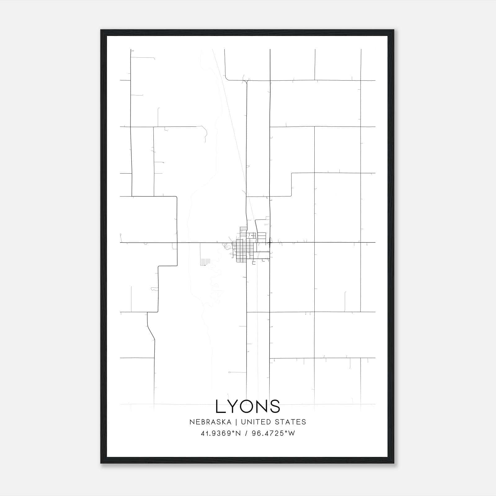 lyons-nebraska-map-poster-modern-home-decor-wall-art-print-custom-maps-posters