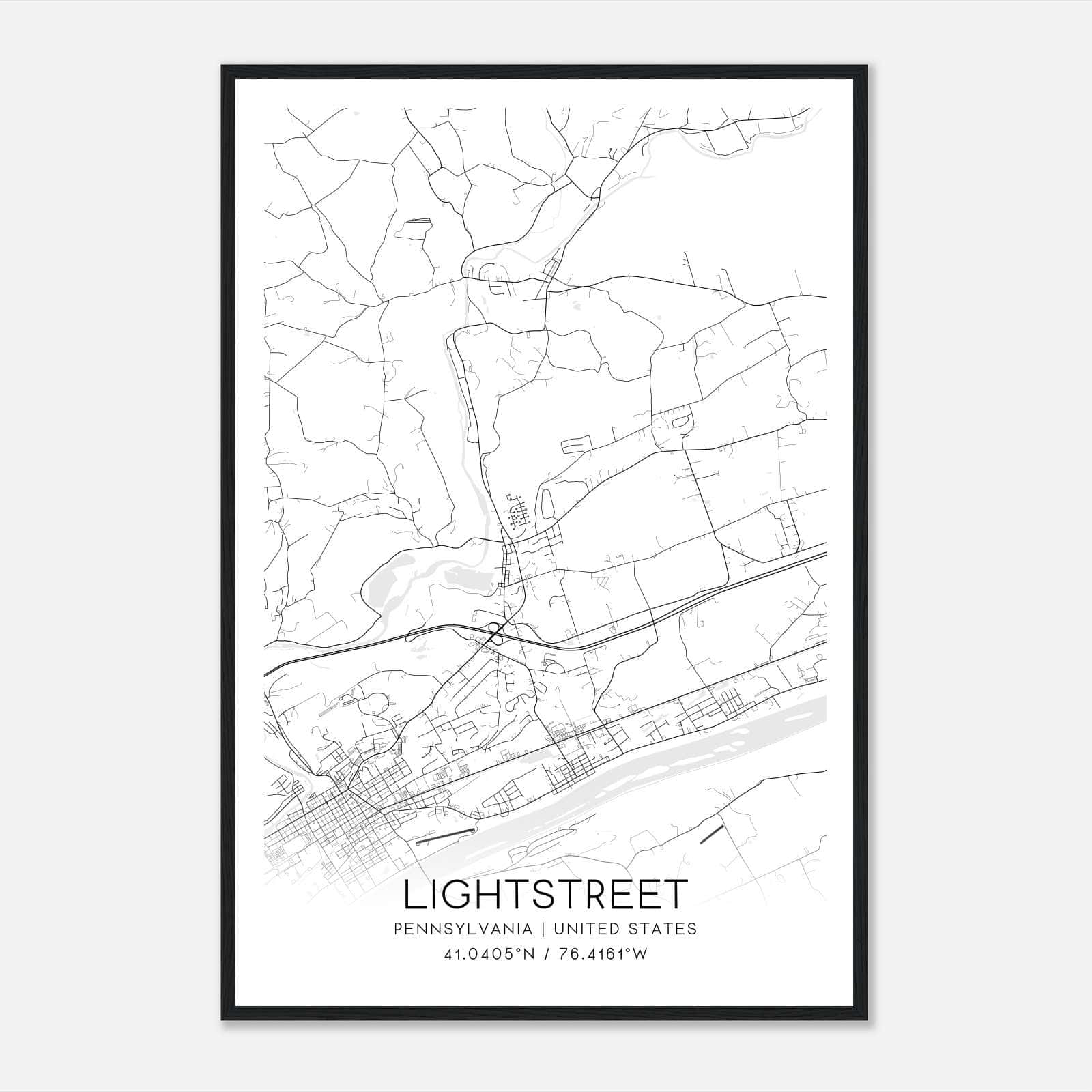 Lightstreet Pennsylvania Map Poster, Modern Home Decor Wall Art Print Lightstreet Pennsylvania Map Poster, Modern Home Decor Wall Art Print