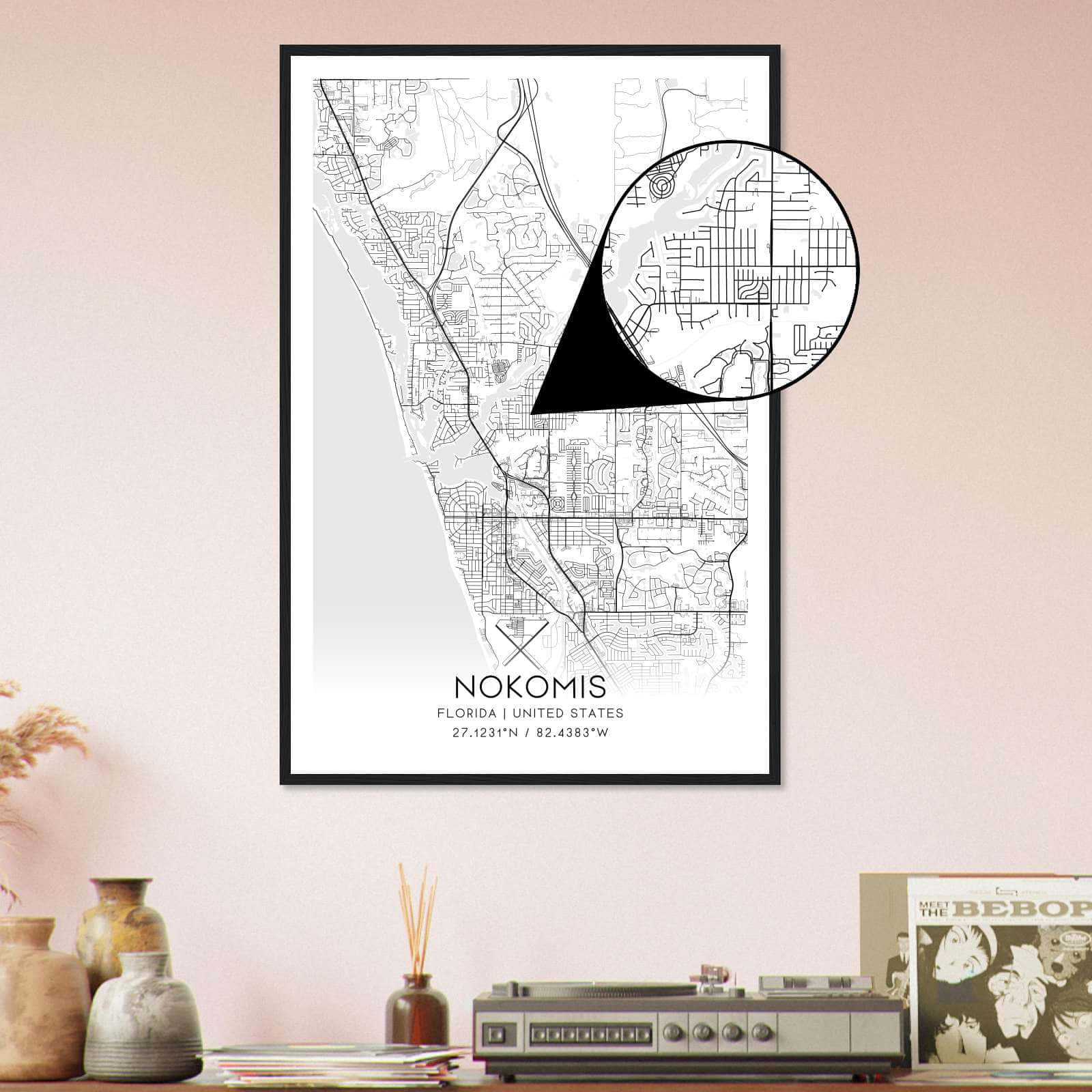 Deerfield Kansas Map Poster, Modern Home Decor Wall Art Print (Copy)